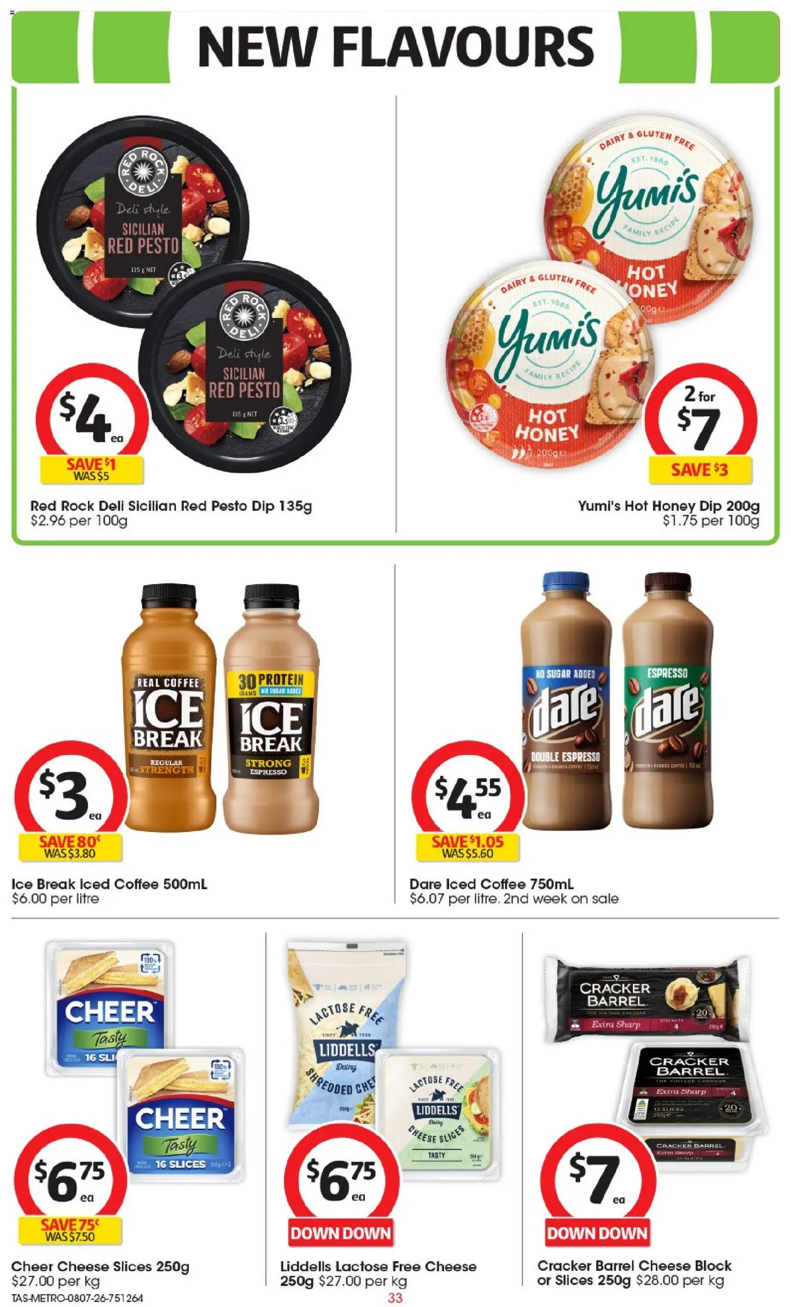 Coles catalogue - valid from 08/07/2026 | Page: 33 | Products: Cheese, Honey, Sugar, Slicer
