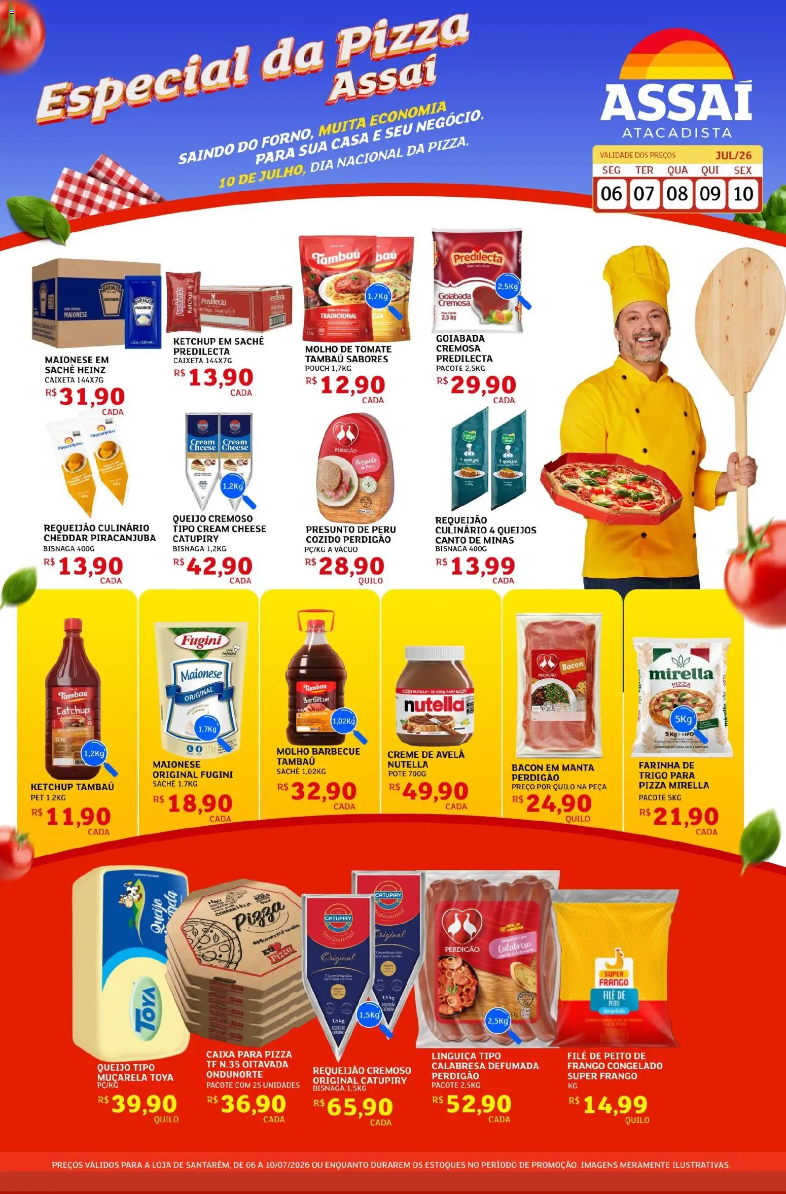 Assaí Atacadista Folheto - válido de 06/07/2026 | Página: 1 | Produtos: Linguiça, Cheddar, Maionese, Goiabada