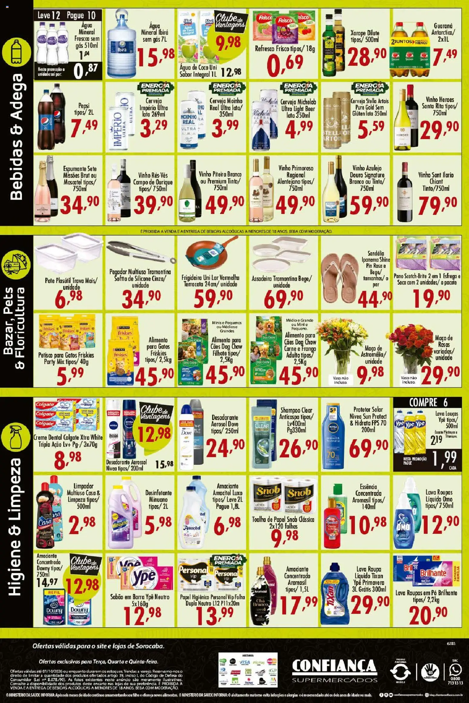 Confiança Folheto - válido de 29/09/2026 | Página: 4 | Produtos: Pepsi, Carne, Água, Água mineral