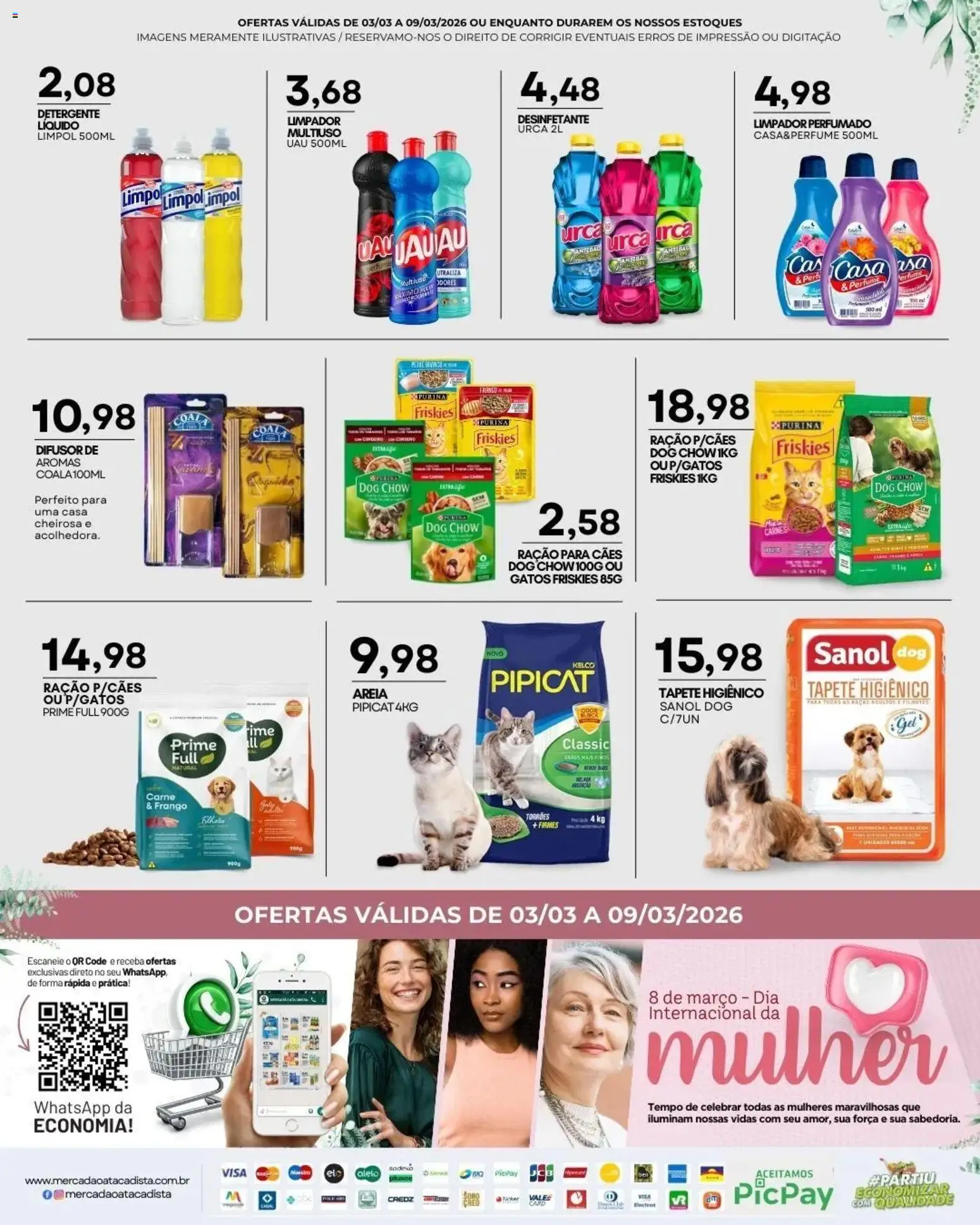 Mercadão Atacadista Folheto - válido de 03.03.2026 | Página: 12 | Produtos: Difusor, Perfume, Detergente, Carne