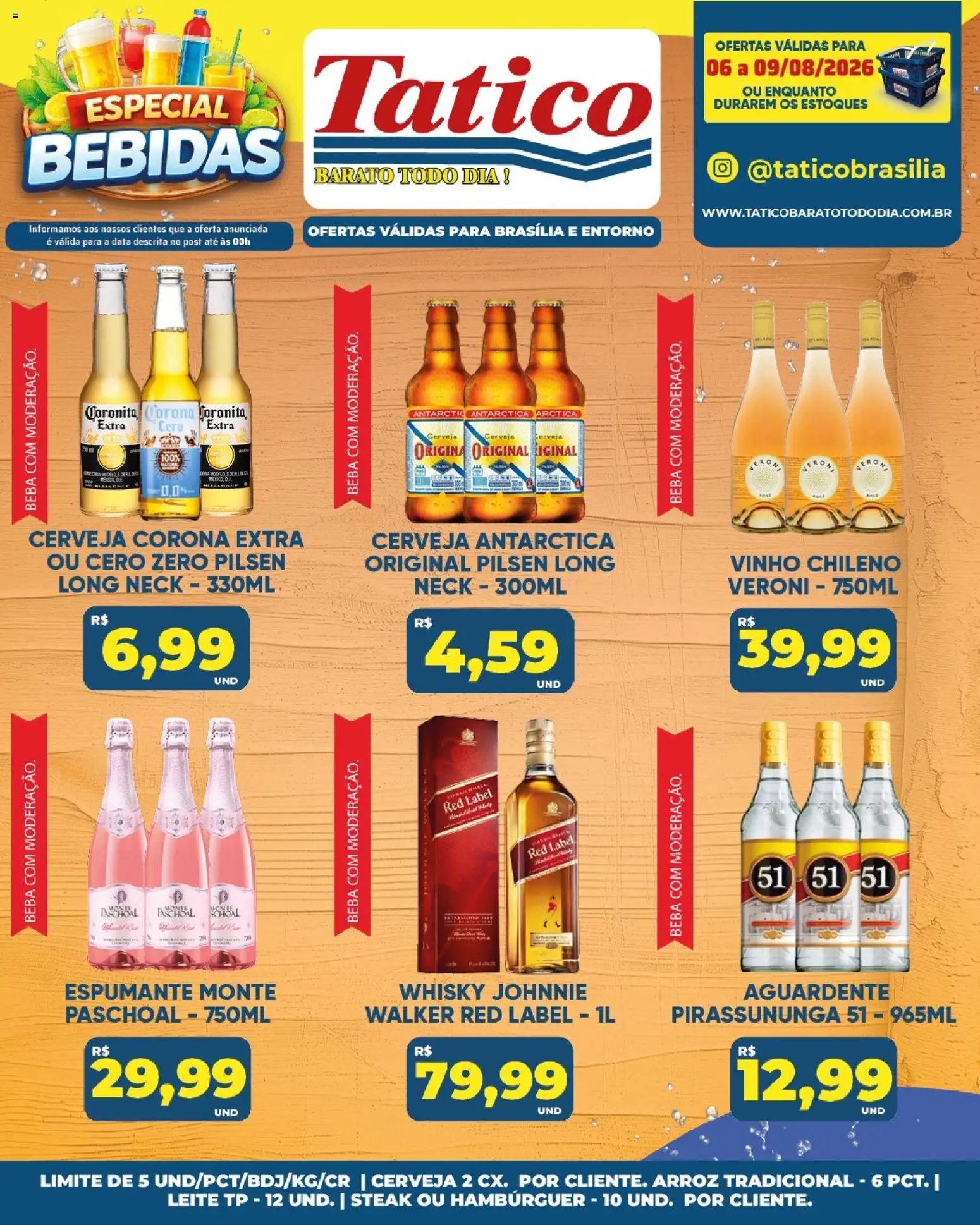 Tatico Folheto - válido de 07/08/2026 | Página: 49 | Produtos: Steak, Bebidas, Leite, Cerveja Corona Extra