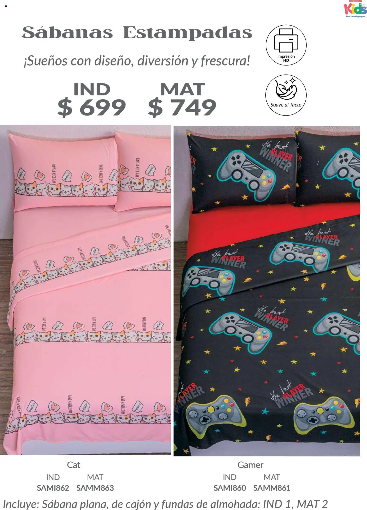 Nuevas ofertas de Colchas Concord válidas en toda la República Mexicana desde el 01/02/2026. ¡Encuentra las mejores ofertas en Colchas Concord catálogo Kids! | Página: 43 | Productos: Almohada, Sabanas