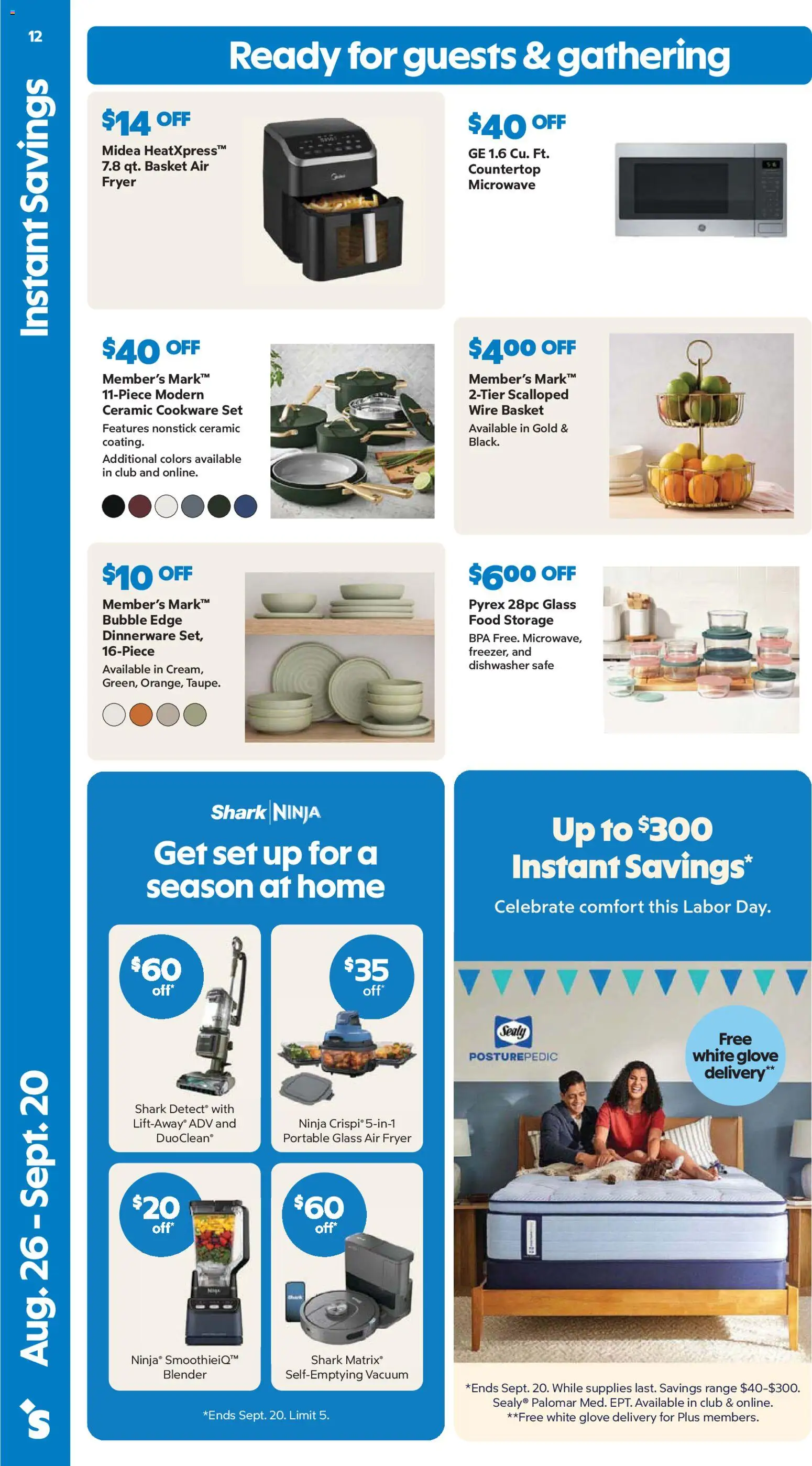 Sam's Club Weekly Ad - valid from 08/26/2026 | Page: 12 | Products: Vacuum, Blender, Cookware set, Dishwasher