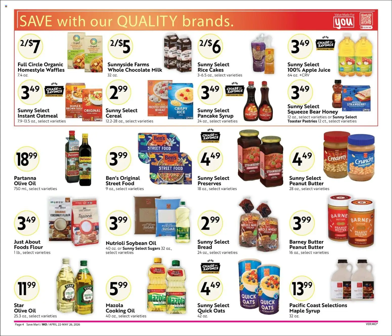 Save Mart Big Book of Savings - valid from 22.04.2026 | Page: 4 | Products: Toaster, Oil, Bread, Sugar