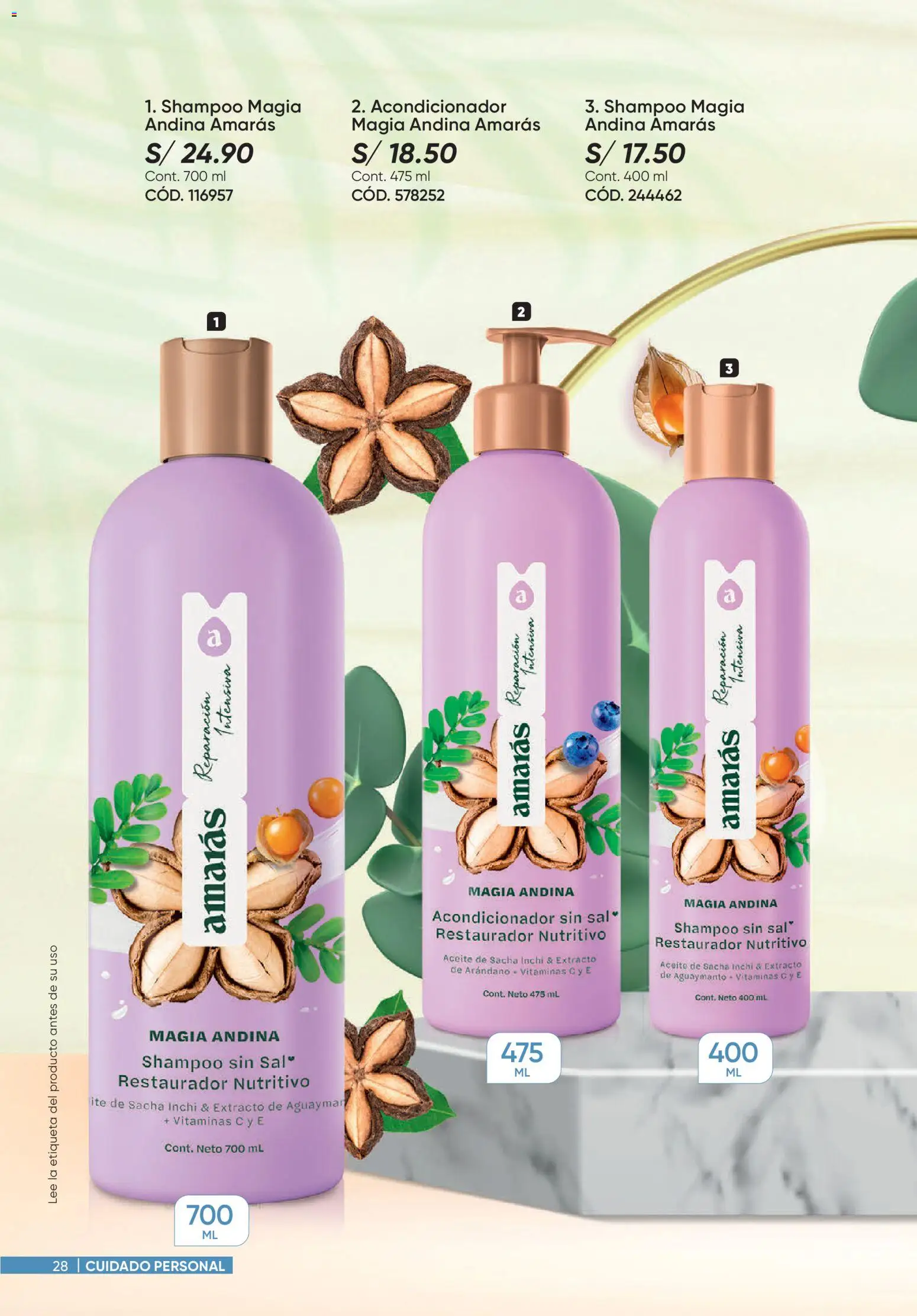 Catálogo Azzorti válido desde 31/08/2026 | Página: 28 | Productos: Shampoo, Acondicionador, Sal, Aceite