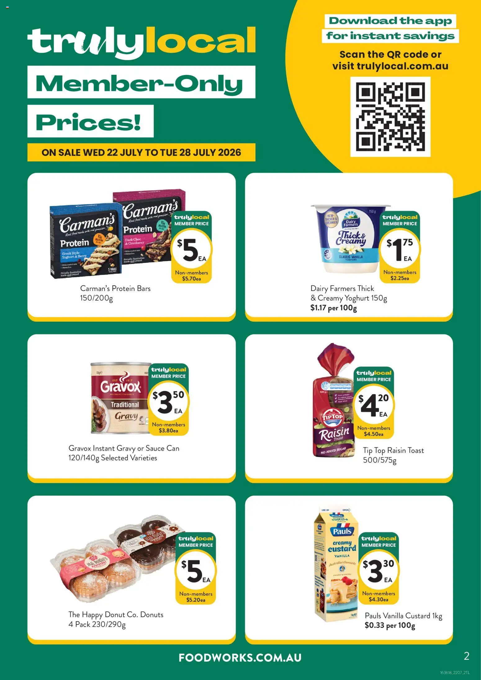 Foodworks catalogue - valid from 22/07/2026 | Page: 2 | Products: Donuts, Yoghurt, Sauce, Sugar