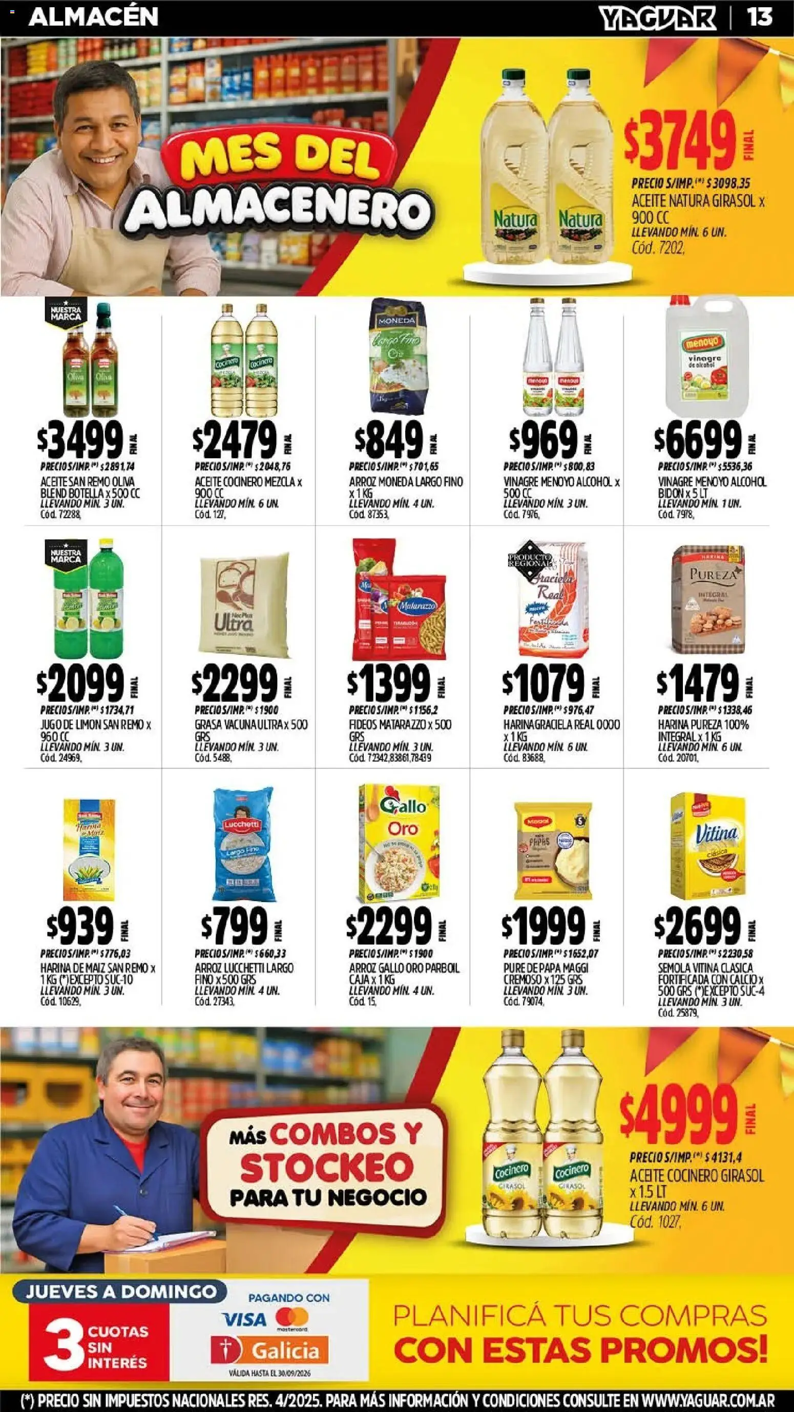 Yaguar - Oferta Semanal San Juan │ válido desde el 21/09/2026 | Página: 13 | Productos: Jugo de limón, Bidón, Maiz, Oliva