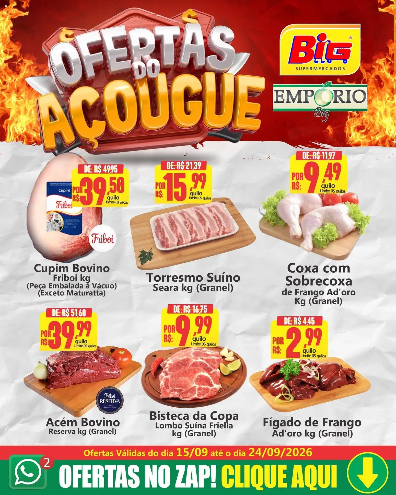 Big Supermercados Folheto - válido de 15/09/2026 | Página: 1 | Produtos: Lombo, Copa, Carne, Fígado