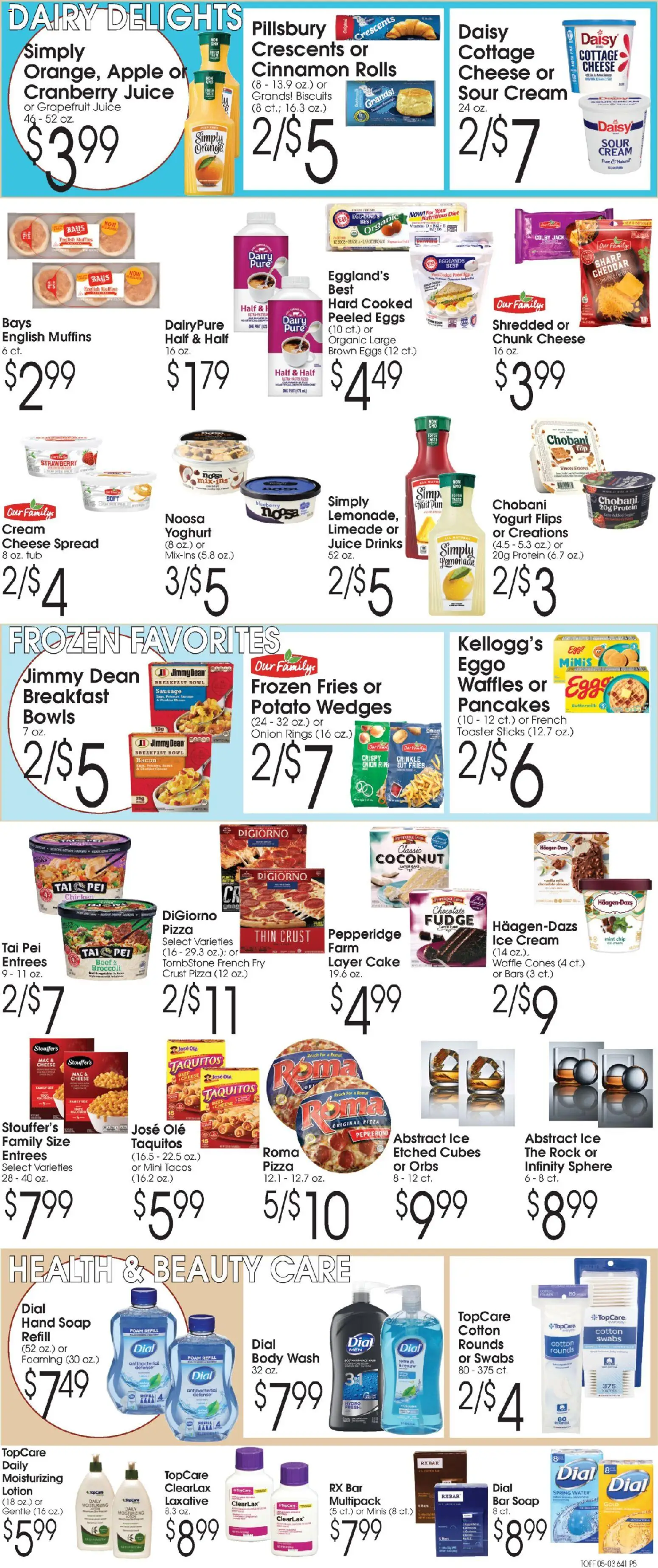 Family Fare Ad - valid from 03.05.2026 | Page: 5 | Products: Juice, Beef, Bar Soap, Ice cream