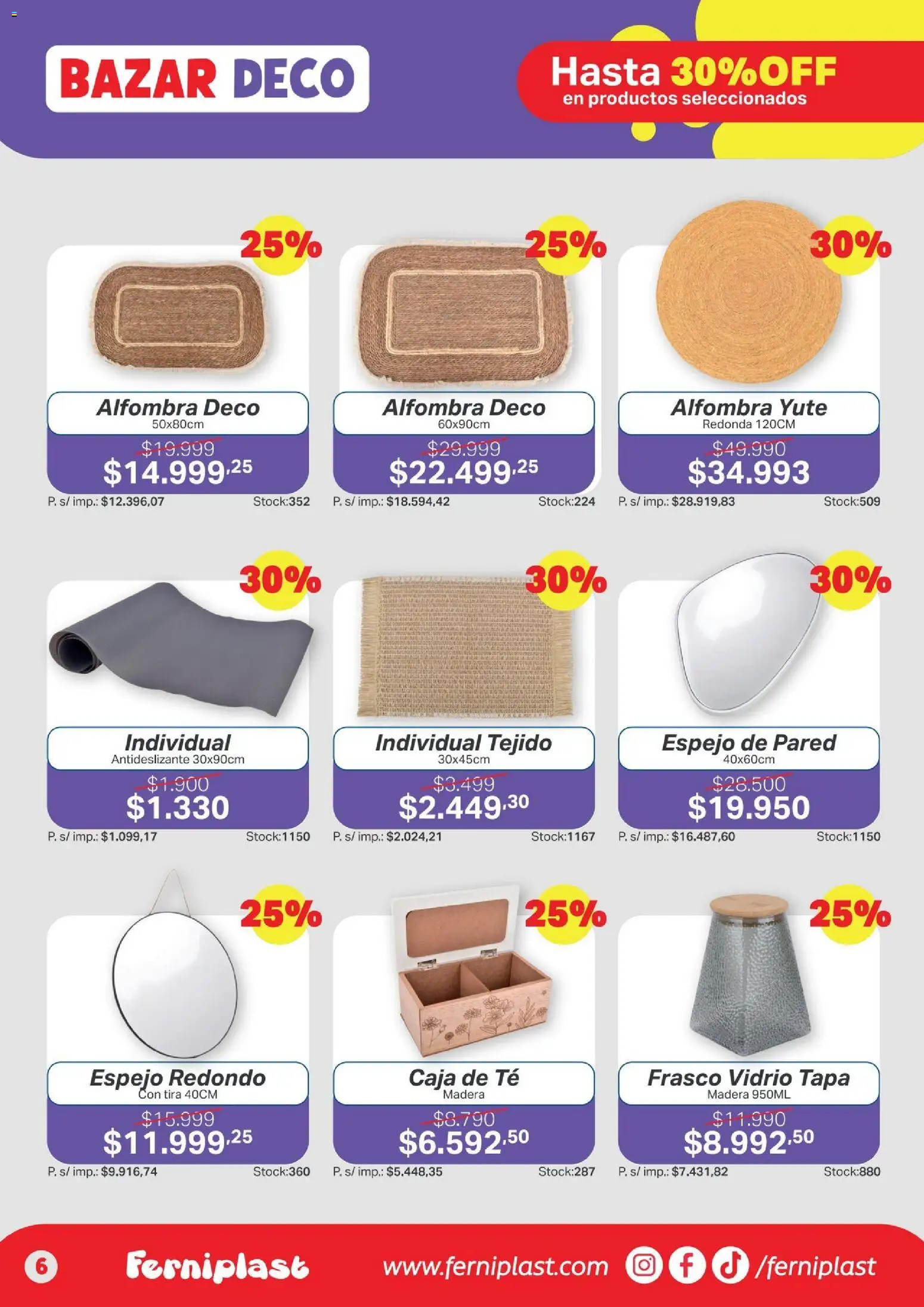 Ferniplast catálogo │ válido desde el 16.04.2026 | Página: 6 | Productos: Caja, Alfombra, Individual, Frasco