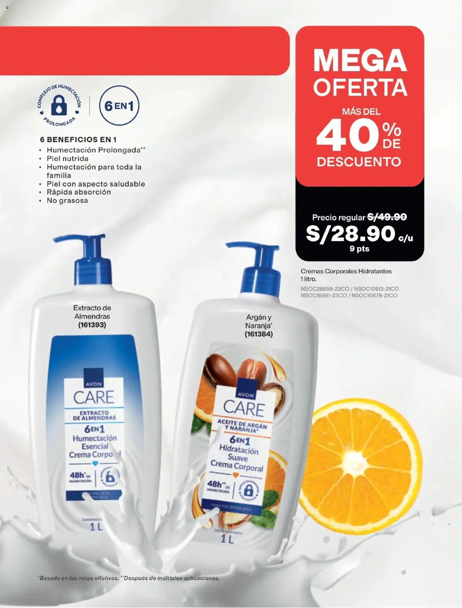 Catálogo Avon válido desde 15/09/2026 | Página: 240 | Productos: Aceite, Crema, Almendras