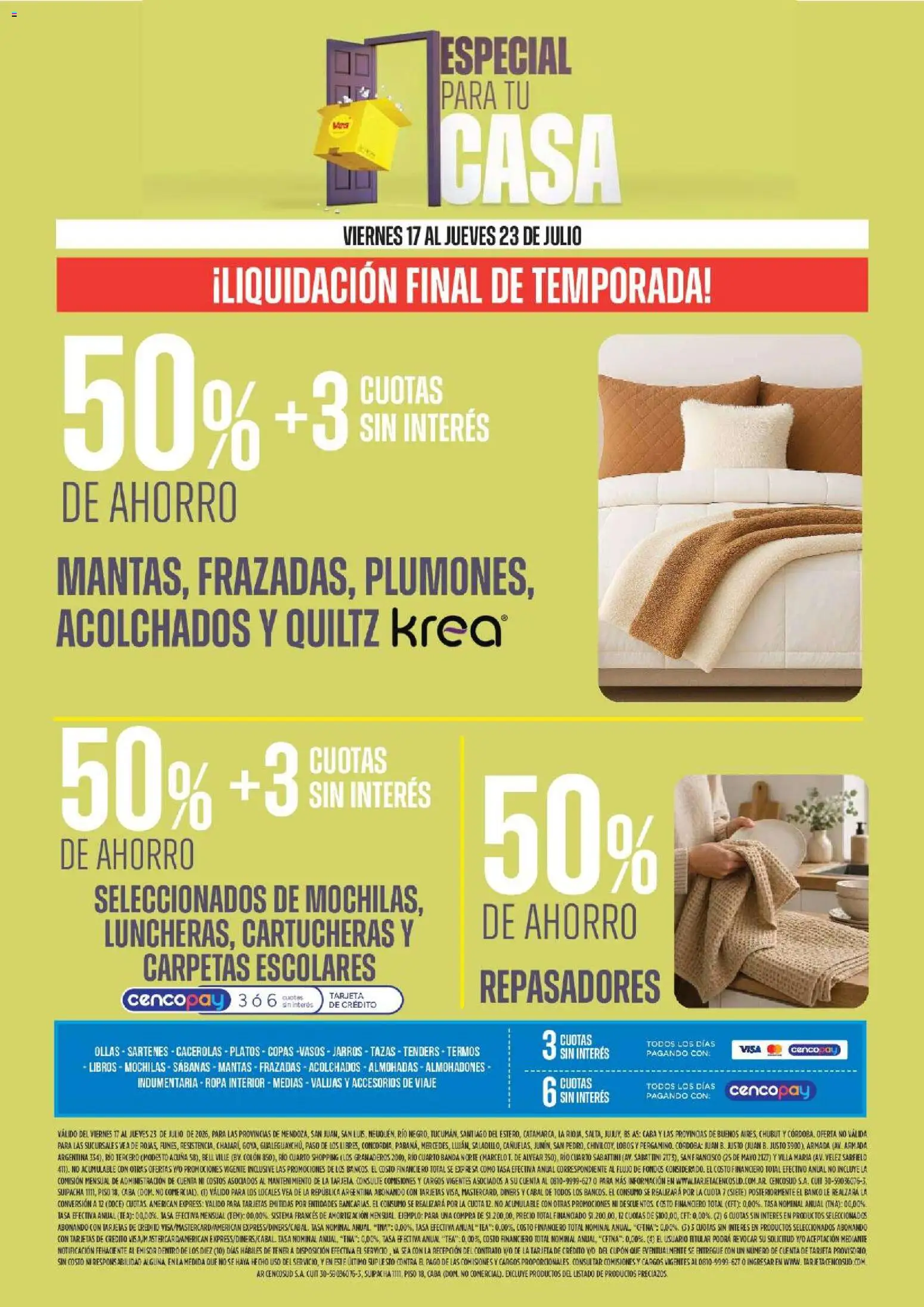 Vea - Especial para tu casa │ válido desde el 17/07/2026 | Página: 7 | Productos: Sabanas, Ropa, Ropa interior, Vasos