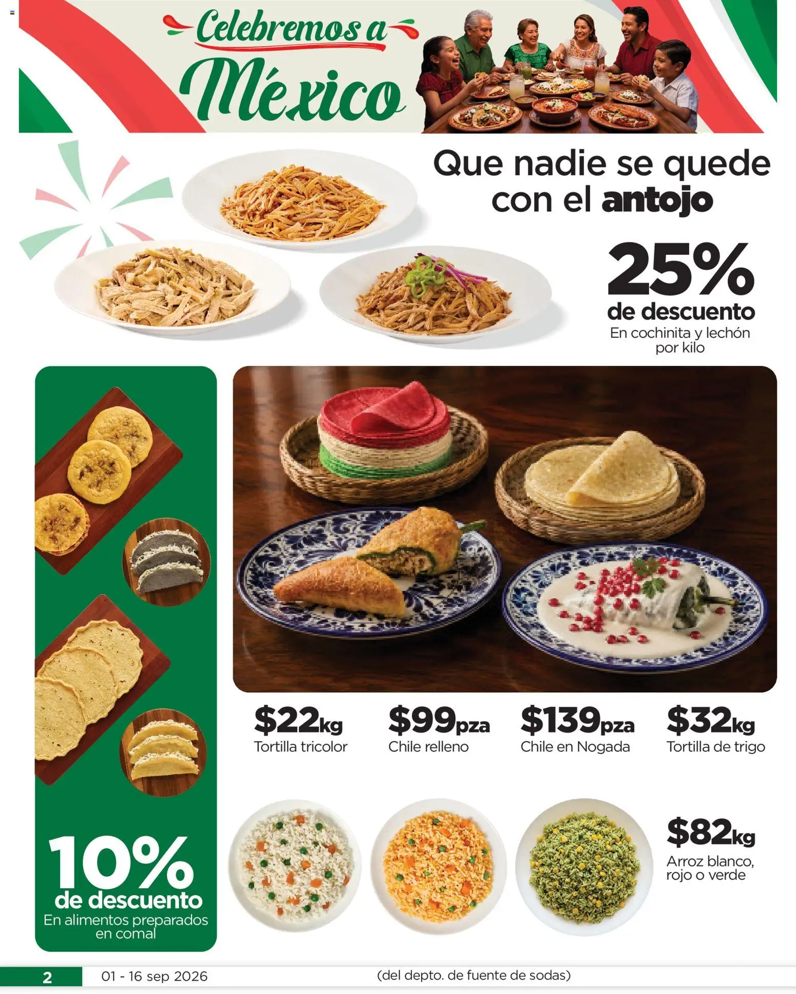 Nuevas ofertas de Chedraui válidas en toda la República Mexicana desde el 01/09/2026. ¡Encuentra las mejores ofertas en Chedraui folleto Llevarte más cuesta menos! | Página: 2 | Productos: Chile, Fuente, Arroz, Alimentos