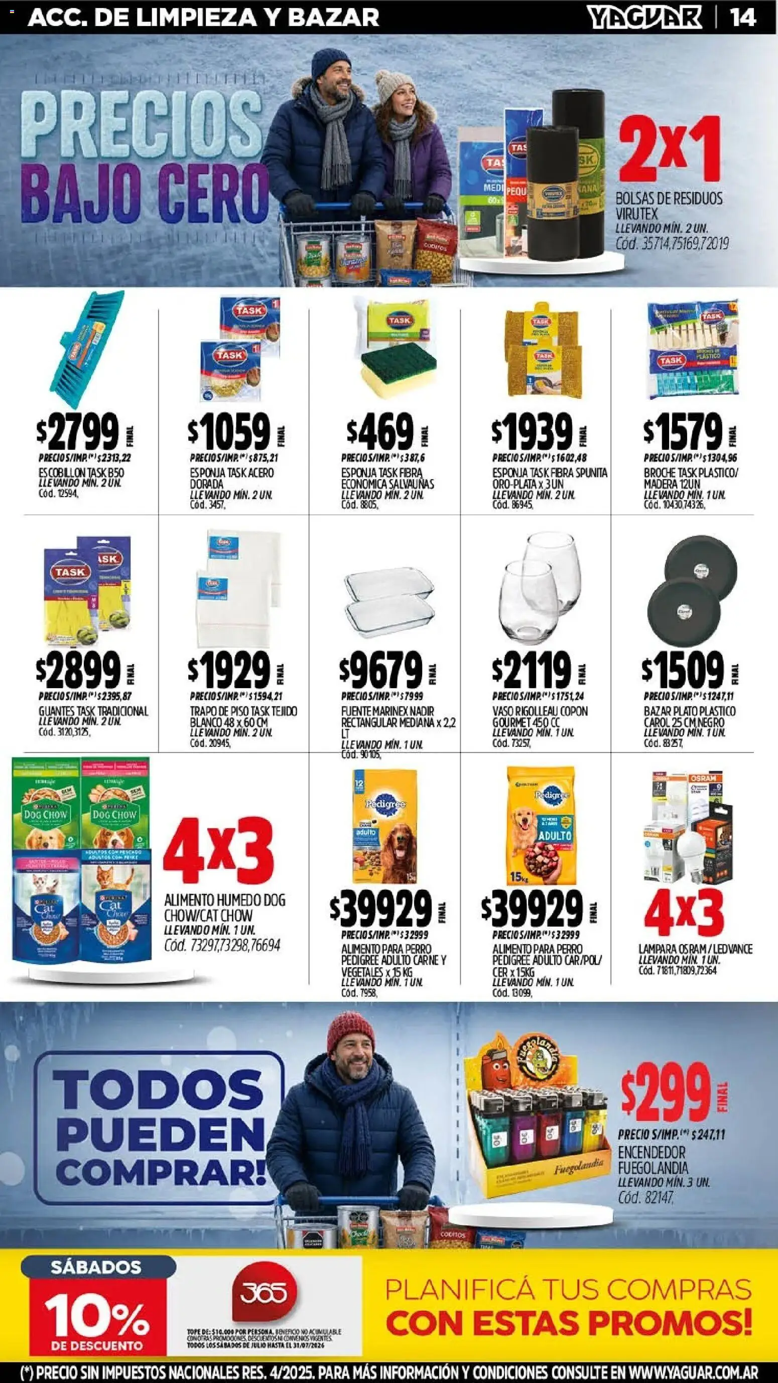 Yaguar - Oferta Semanal Mendoza │ válido desde el 20/07/2026 | Página: 14 | Productos: Trapo de piso, Lámpara, Fuente, Guantes