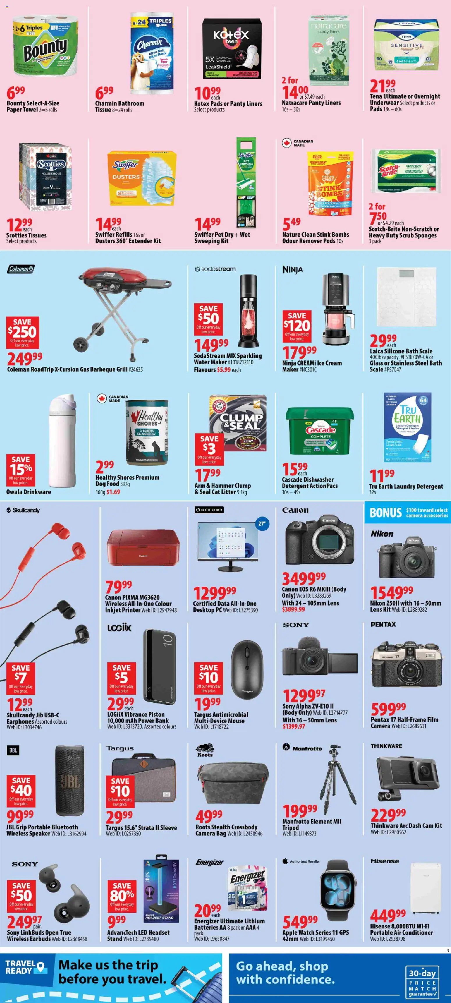 London Drugs flyer valid from Jul 17, 2026 | Page: 3 | Products: Watch, Mouse, Grill, Underwear