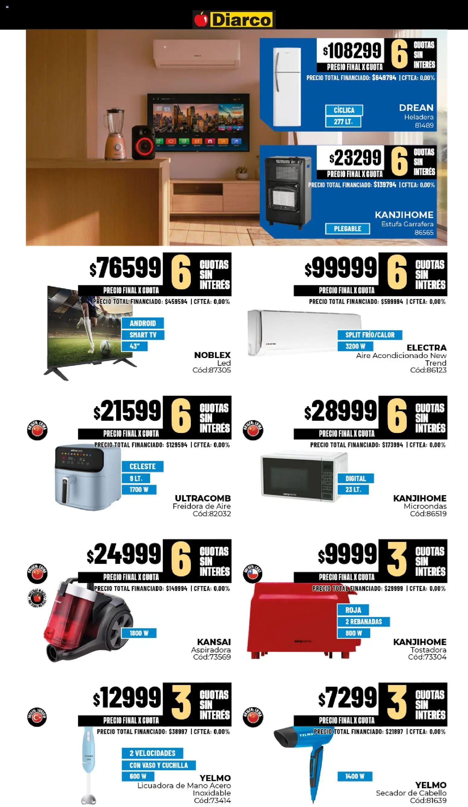 Diarco - Ofertas Gba │ válido desde el 10/08/2026 | Página: 19 | Productos: Secador de cabello, Microondas, Freidora de aire, Licuadora