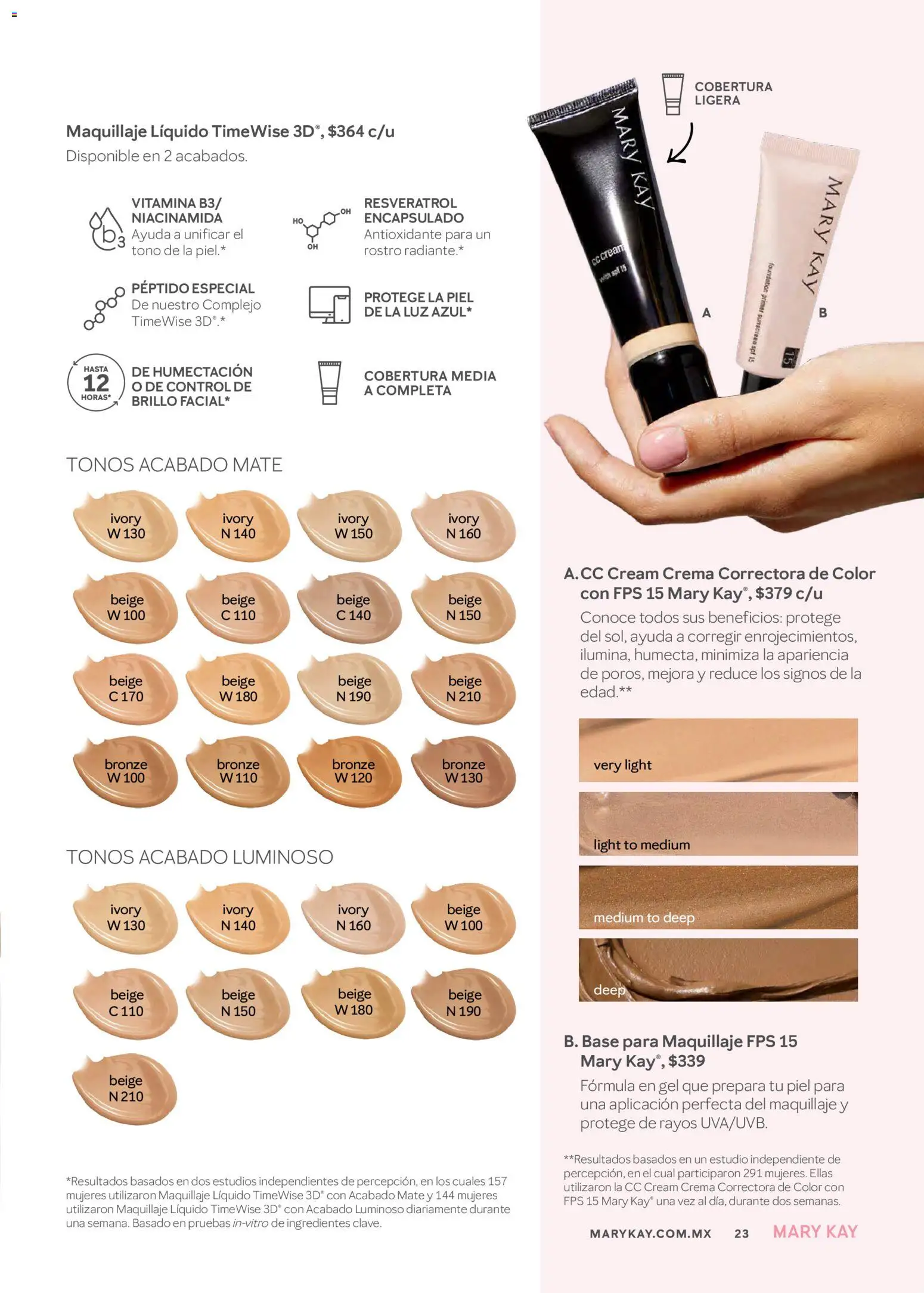 Nuevas ofertas de Mary Kay válidas en toda la República Mexicana desde el 01.03.2026. ¡Encuentra las mejores ofertas en Mary Kay catálogo! | Página: 23 | Productos: Crema, Radiante, Mate, Maquillaje