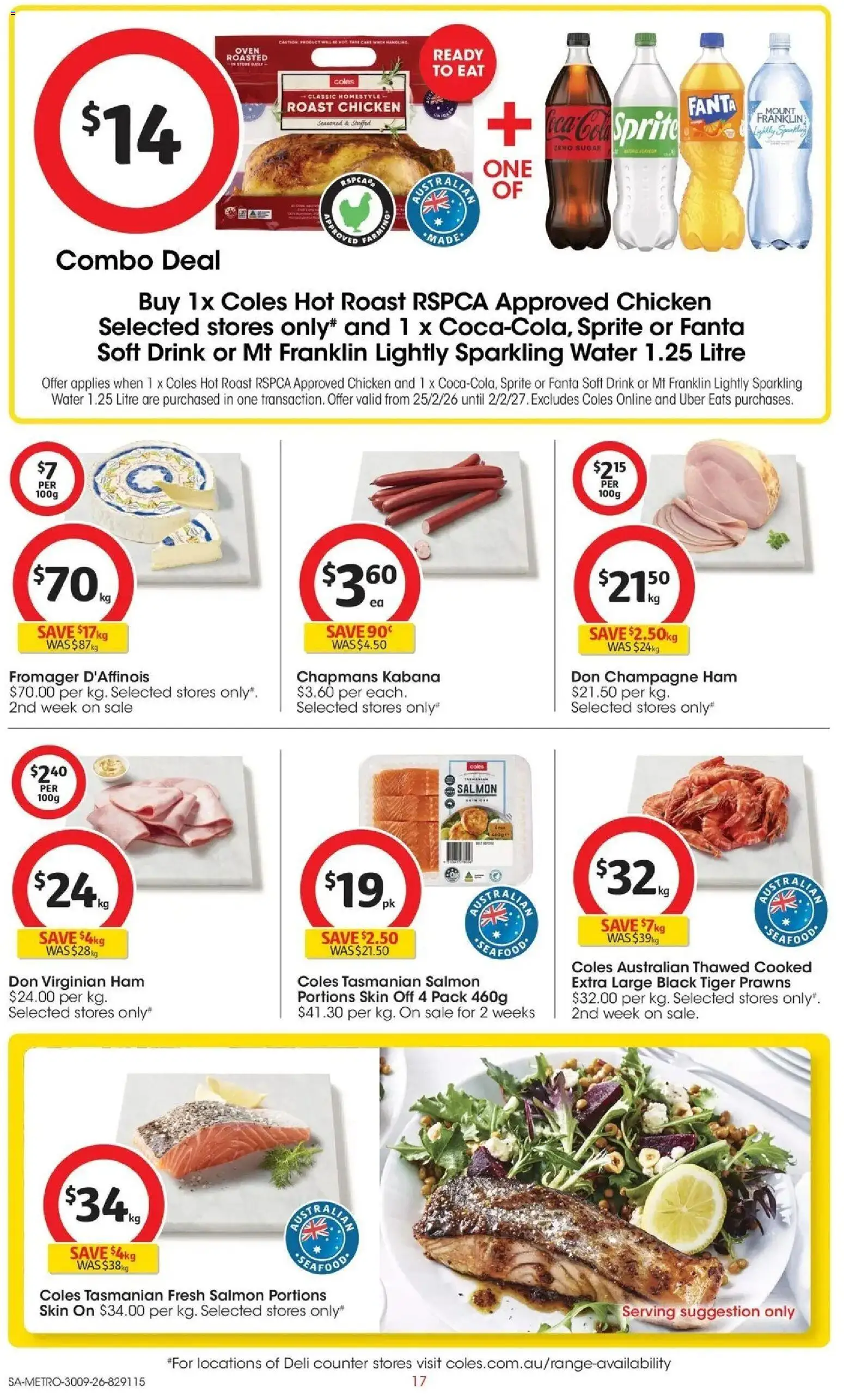 Coles catalogue - valid from 30/09/2026 | Page: 17 | Products: Champagne, Chicken, Water, Seafood