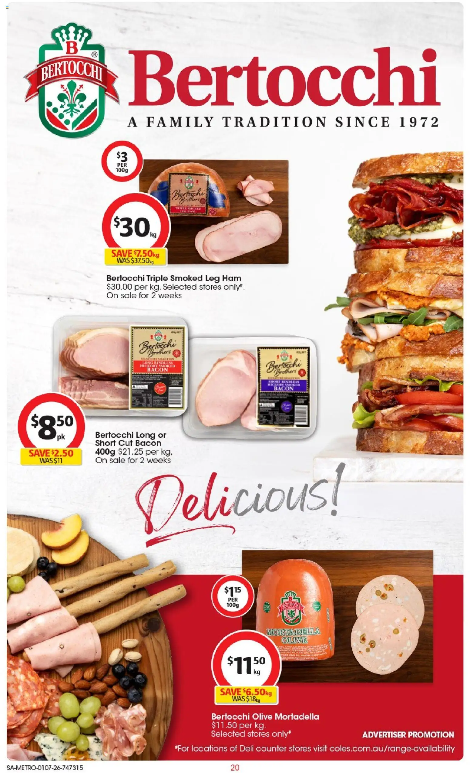 Coles catalogue - valid from 01/07/2026 | Page: 20 | Products: Bacon, Ham