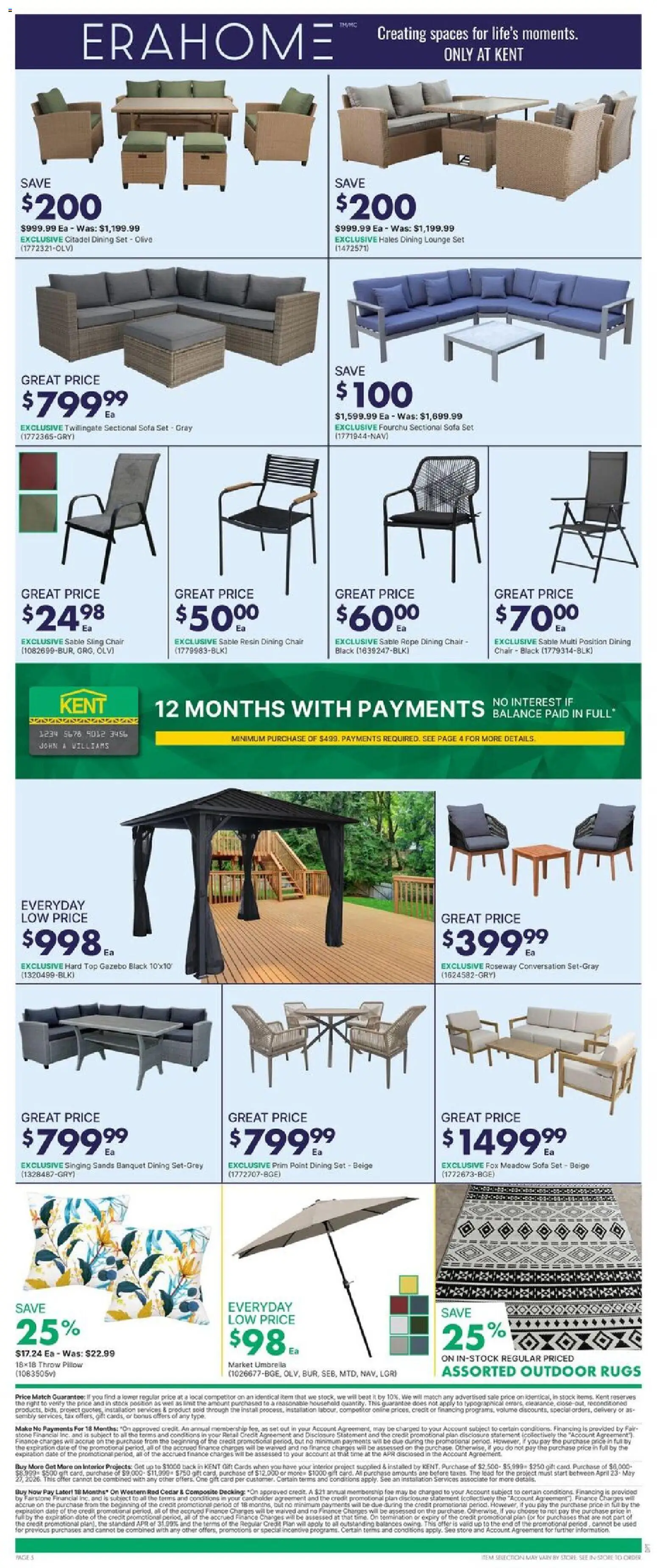 Kent flyer valid from 07.05.2026 | Page: 9 | Products: Umbrella, Pillow, Sofa, Chair