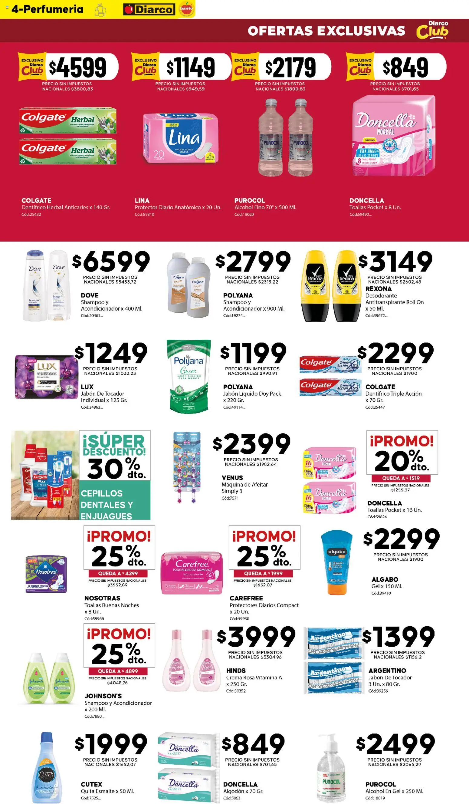 Diarco - Ofertas Diarco Barrio │ válido desde el 17/08/2026 | Página: 4 | Productos: Alcohol en gel, Toallas, Desodorante, Alcohol
