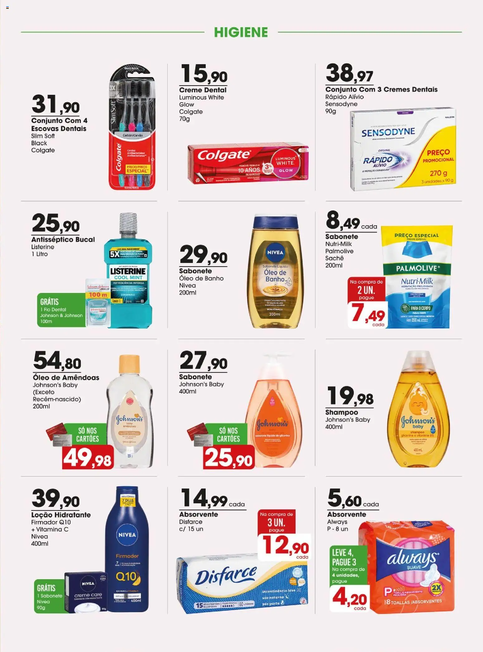 Zaffari Folheto - válido de 28/07/2026 | Página: 23 | Produtos: Creme, Amêndoas, Absorvente, Sabonete líquido
