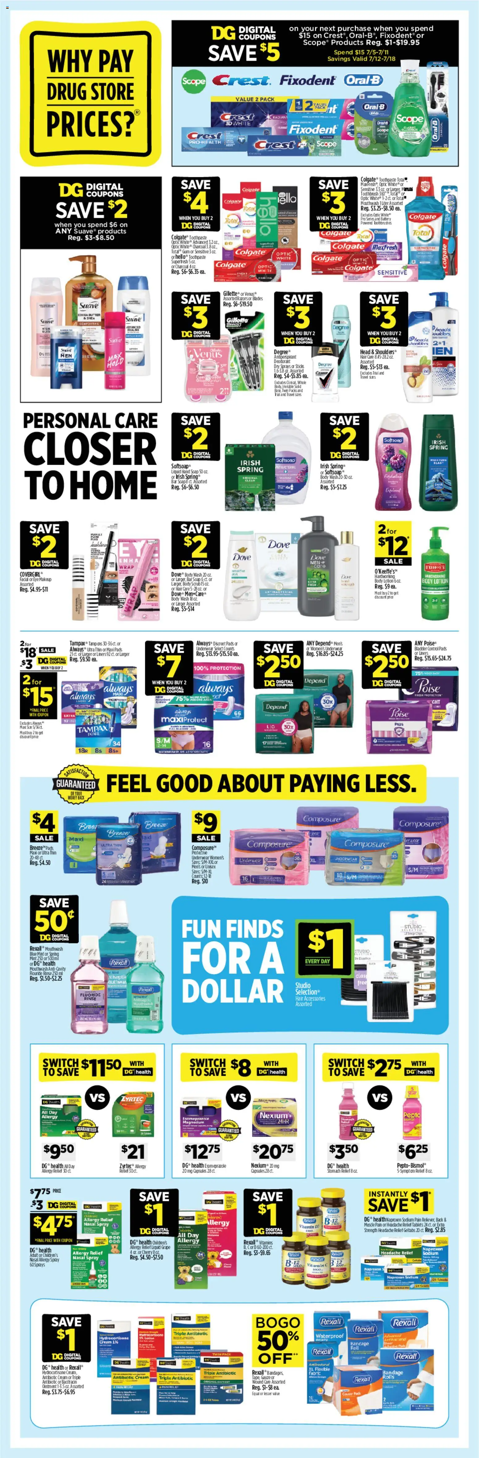Dollar General Weekly Ad - TX - valid from 07/05/2026 | Page: 10 | Products: Mouthwash, Tampons, Cream, Switch