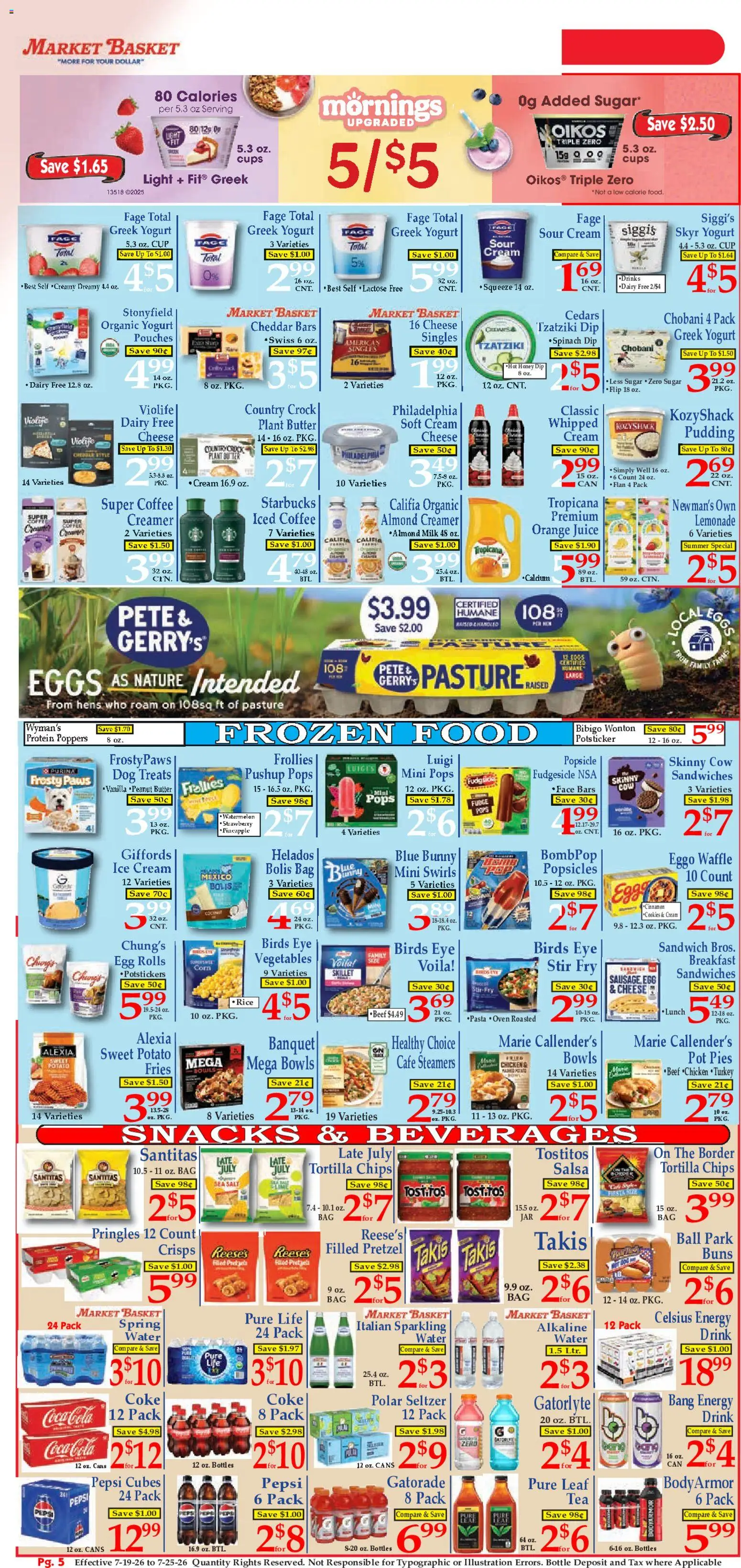 Market Basket Ad - valid from 07/19/2026 | Page: 5 | Products: Corn, Rice, Vegetables, Sugar
