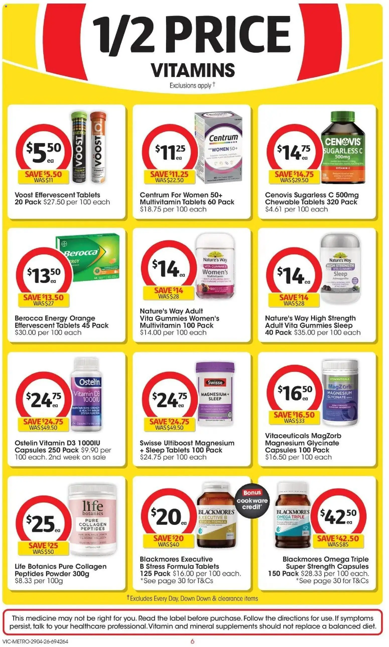 Coles catalogue - valid from 28.04.2026 | Page: 6 | Products: Collagen, Multivitamin, Tablets, Vitamin