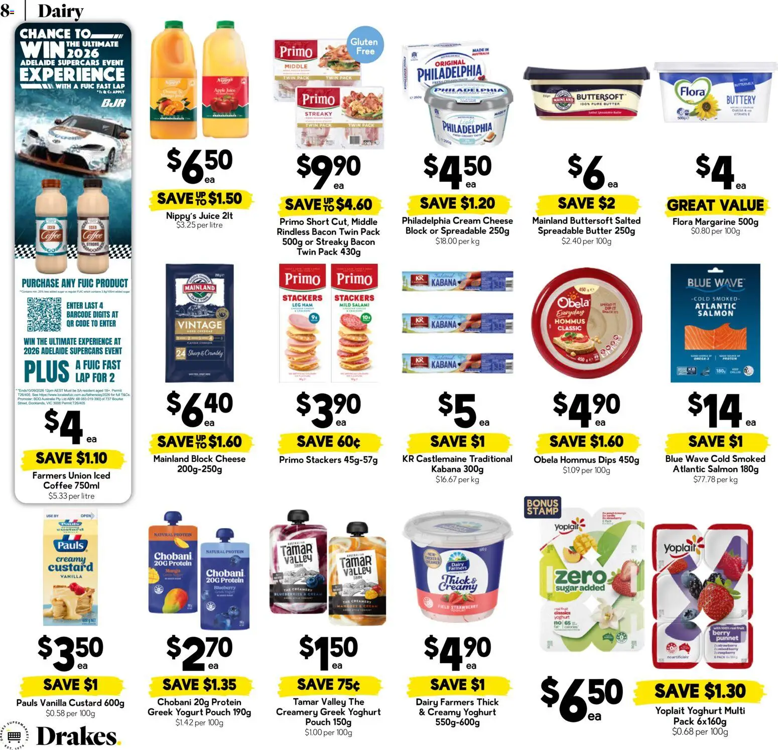 Drakes catalogue - valid from 19/08/2026 | Page: 8 | Products: Juice, Sugar, Fruit, Greek yogurt