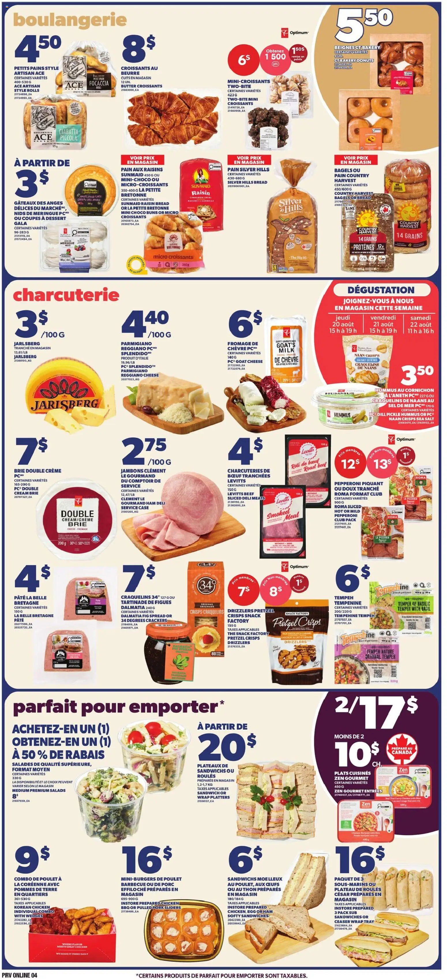 Provigo flyer valid from Aug 20, 2026 | Page: 5 | Products: Hummus, Pâté, Liver, Chicken