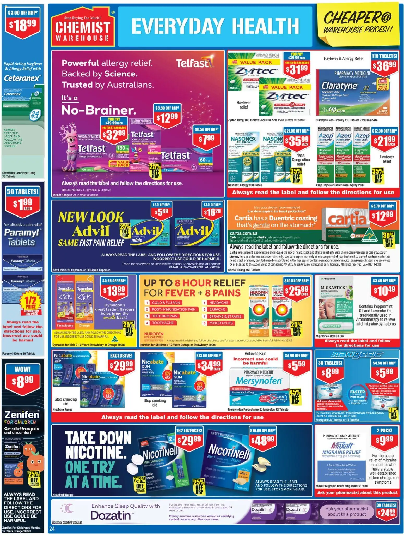 Chemist Warehouse catalogue - valid from 23/07/2026 | Page: 24 | Products: Tablet, Nasal spray, Pain relief, Allergy