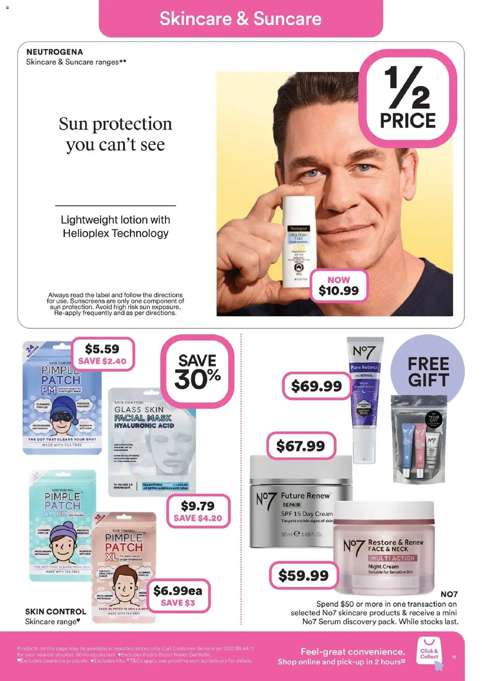 Priceline Pharmacy catalogue - valid from 05.03.2026 | Page: 11 | Products: Lotion, Night cream, Retinol, Sun protection