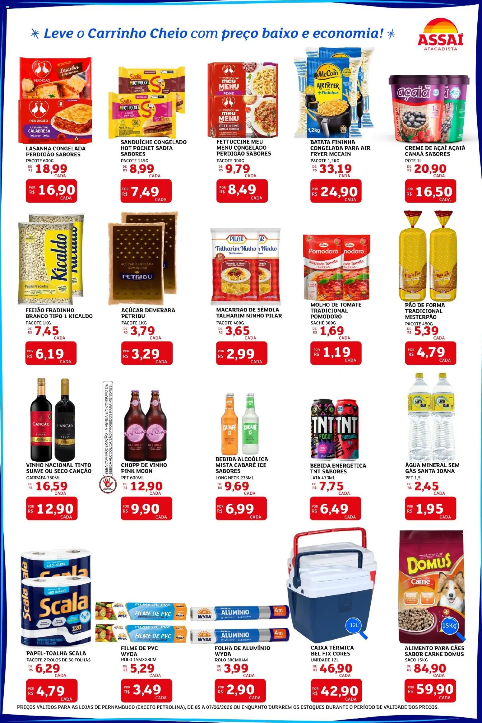 Assaí Atacadista Folheto - válido de 05.06.2026 | Página: 2 | Produtos: Carrinho, Bebida, Água mineral, Batata