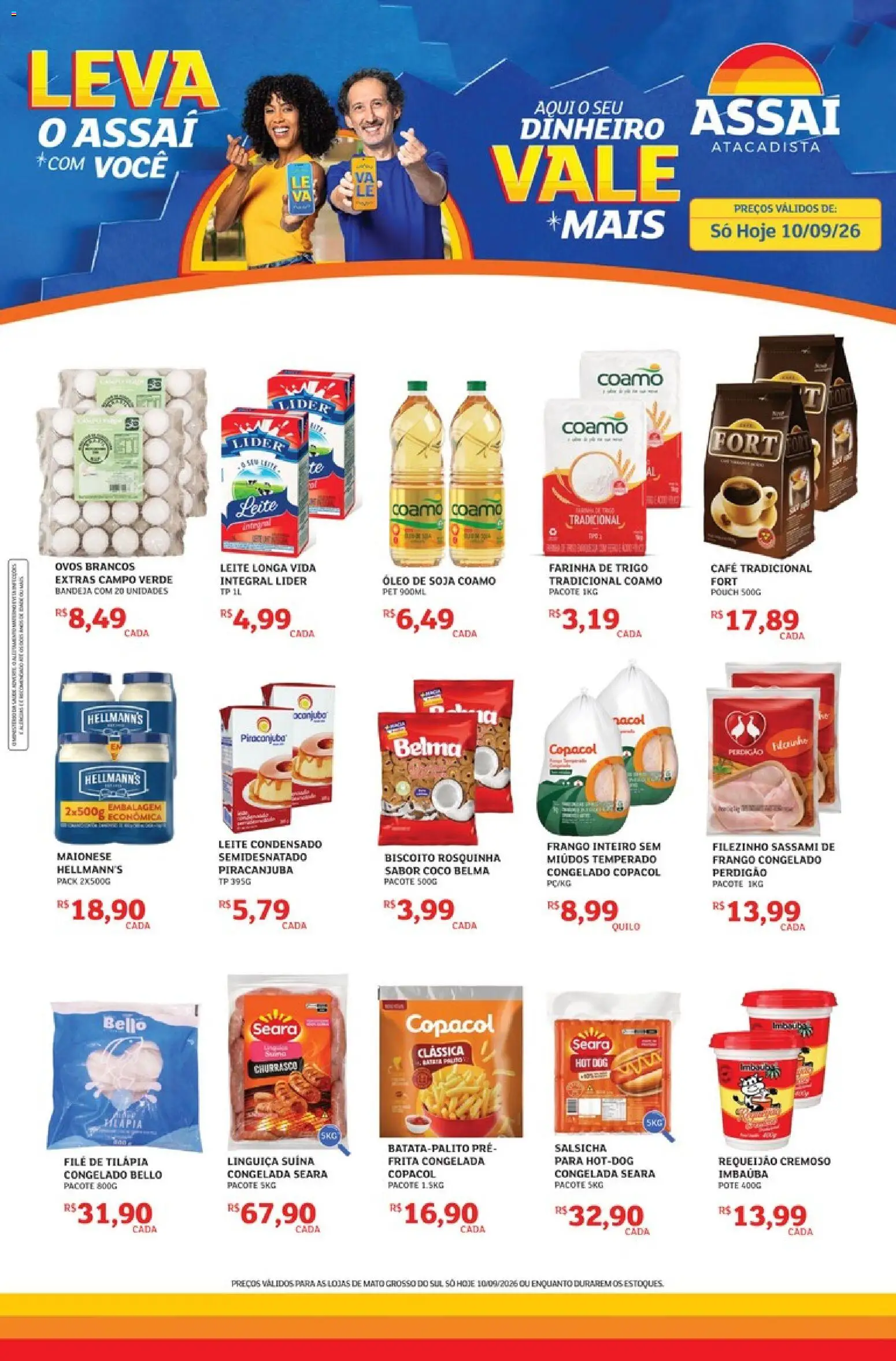 Assaí Atacadista Folheto - válido de 10/09/2026 | Página: 1 | Produtos: Farinha, Café, Requeijão, Soja