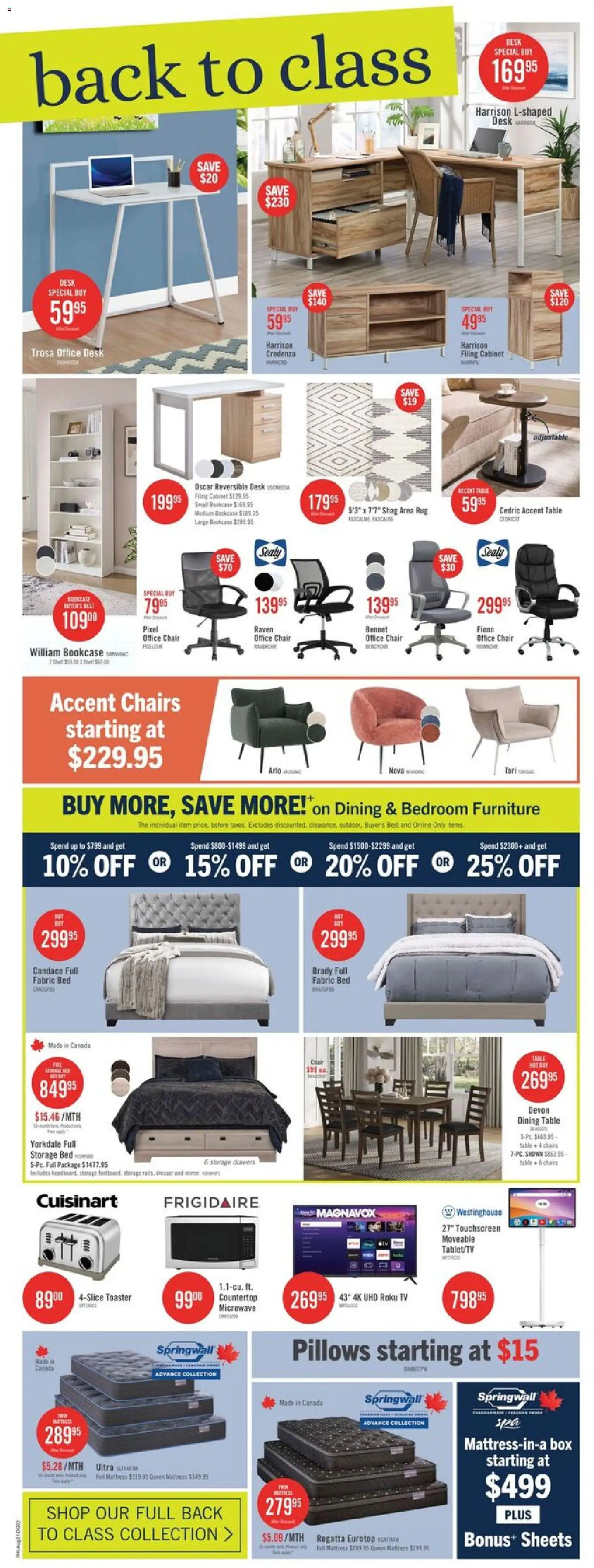 The Brick flyer valid from Aug 20, 2026 | Page: 12 | Products: Dresser, Mattress, Chair, Chairs