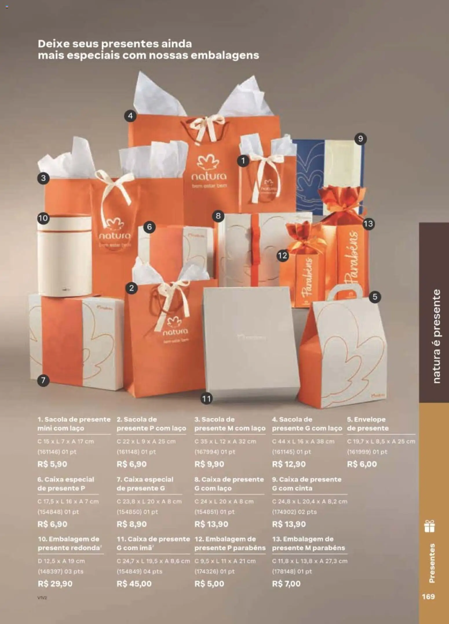 Natura Folheto - válido de 10/08/2026 | Página: 176 | Produtos: Caixa, Envelope, Sacola