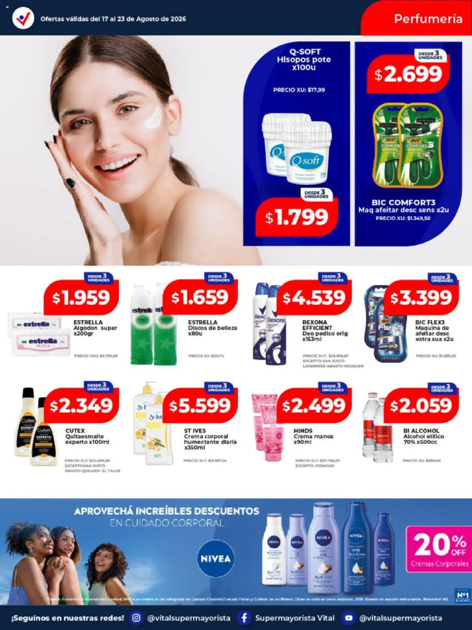 Vital - Ofertas │ válido desde el 17/08/2026 | Página: 10 | Productos: Algodón, Alcohol, Crema