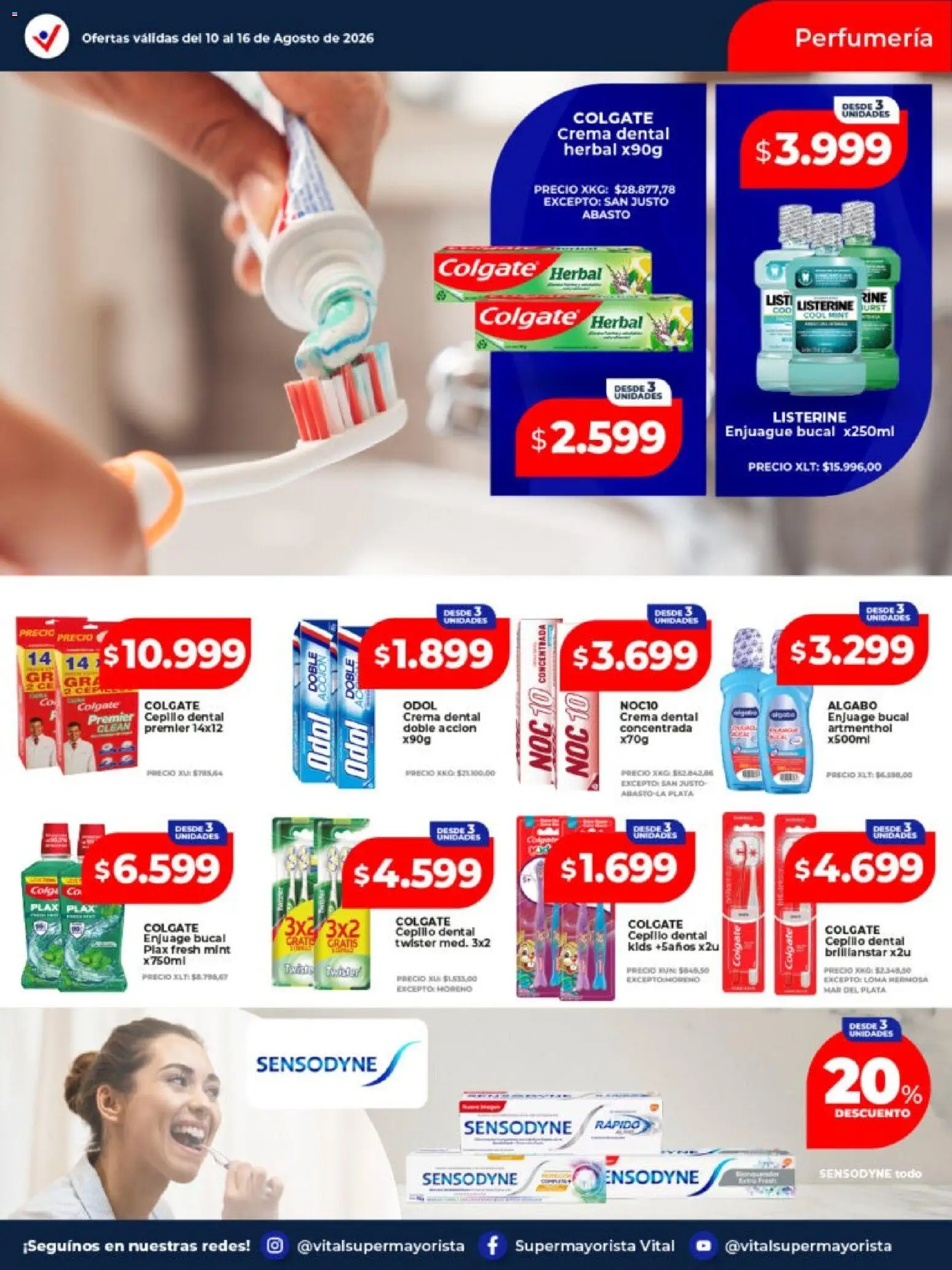 Vital - Ofertas San Justo │ válido desde el 10/08/2026 | Página: 4 | Productos: Listerine, Cepillo, Enjuague bucal, Crema