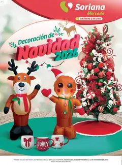Vista previa de Soriana folleto Decoración de Navidad Mercado, nuevo folleto de la tienda, válido en México a partir del 30/09/2026