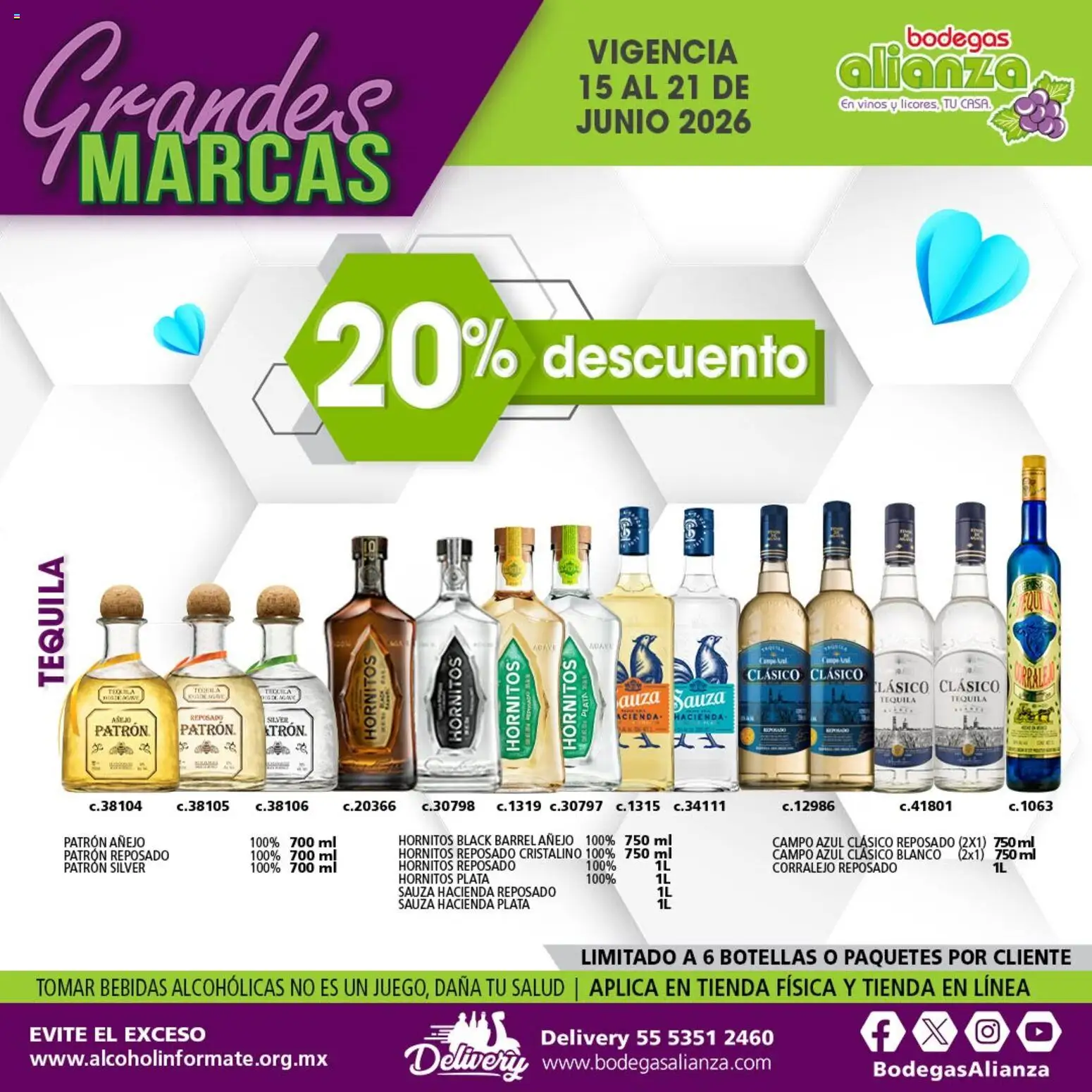 Nuevas ofertas de Bodegas Alianza válidas en toda la República Mexicana desde el 15.06.2026. ¡Encuentra las mejores ofertas en Bodegas Alianza catálogo Grandes Marcas! | Página: 5 | Productos: Tequila