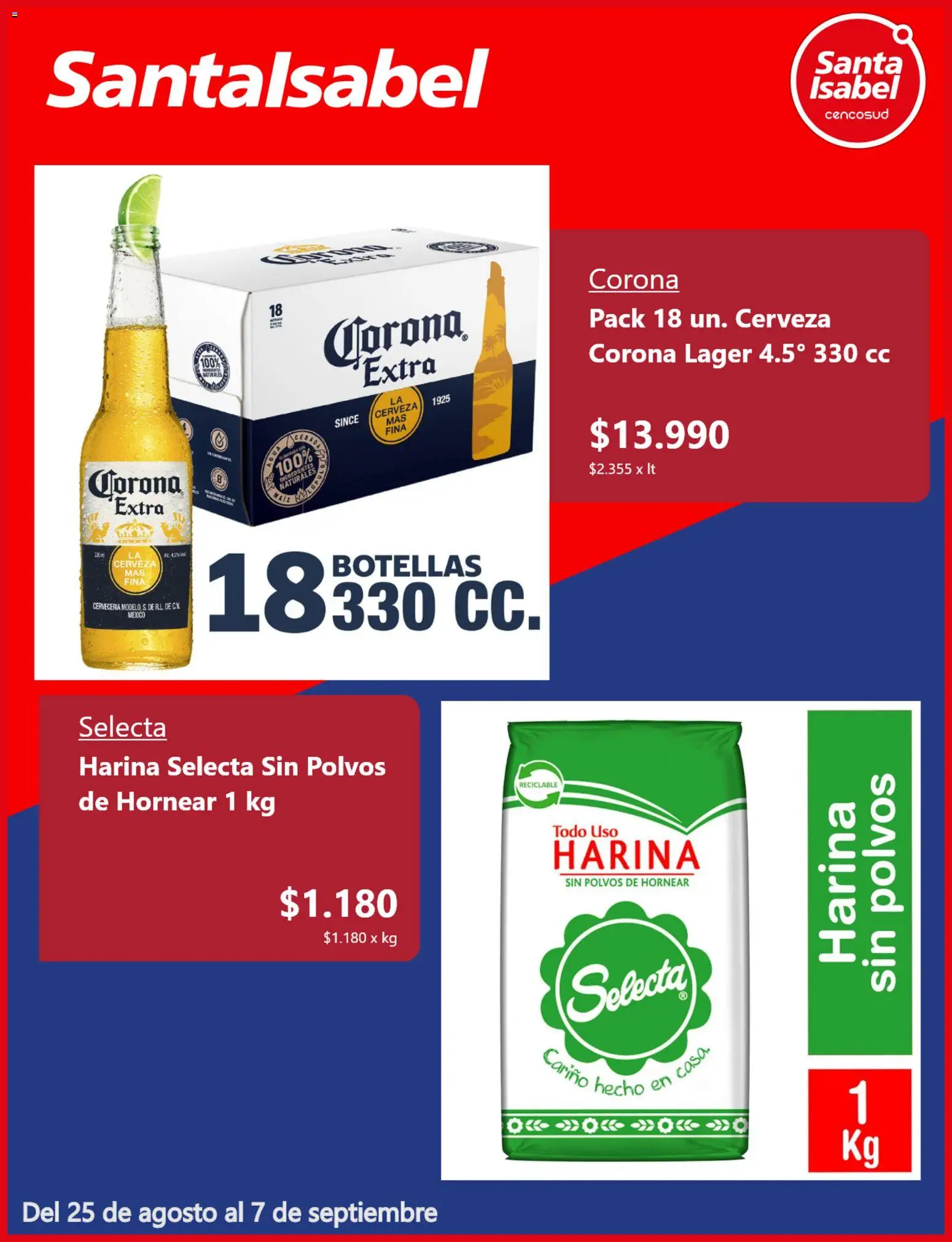 Santa Isabel Ofertas │ válido desde el 24.08.2026 | Página: 2 | Productos: Agua, Cerveza, Harina