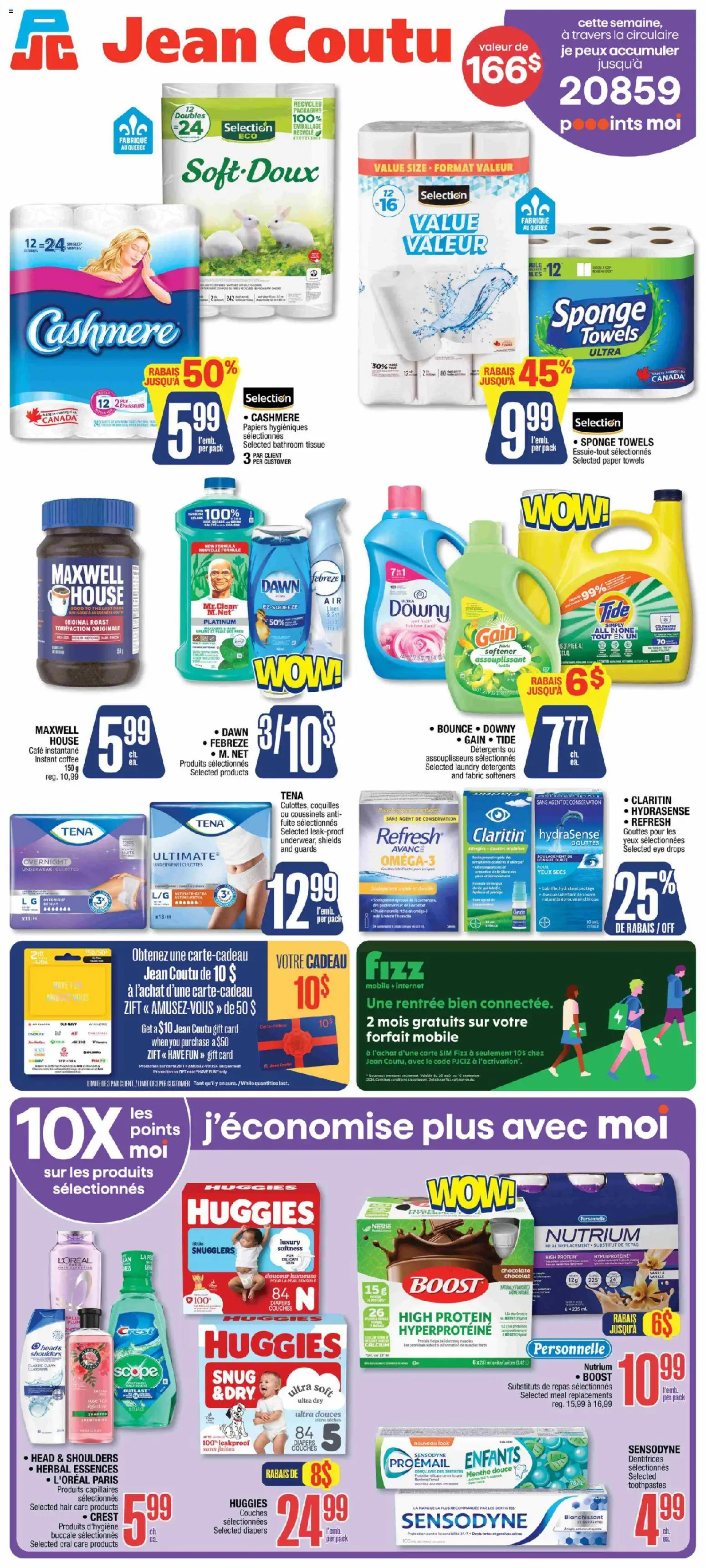 Jean Coutu flyer valid from Sep 3, 2026 | Page: 2 | Products: Eye drops, Sponge, Shampoo, Protein