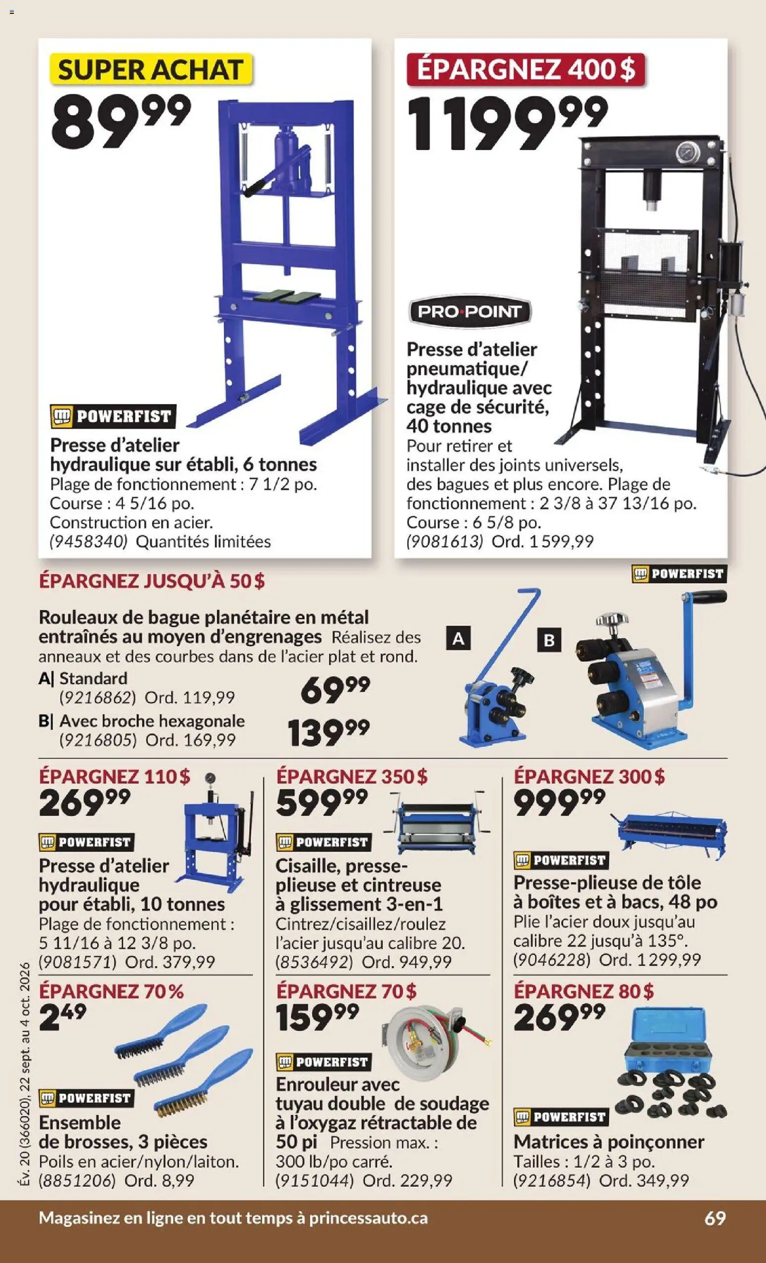 Princess Auto flyer valid from Sep 22, 2026 | Page: 74