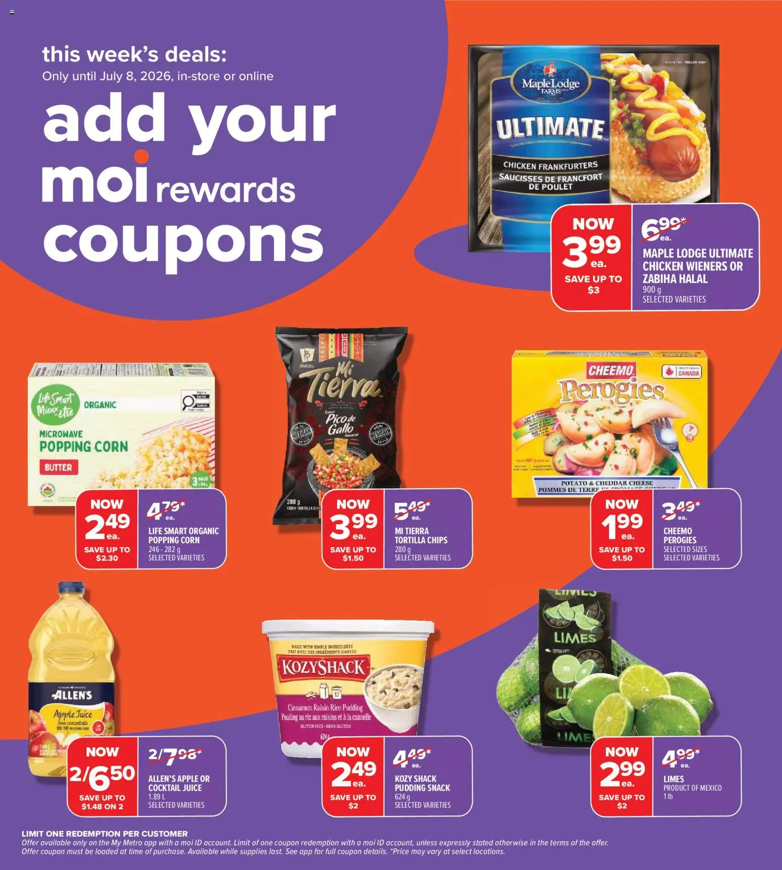 Metro flyer valid from Jul 2, 2026 | Page: 4 | Products: Rice, Butter, Cheese, Chicken
