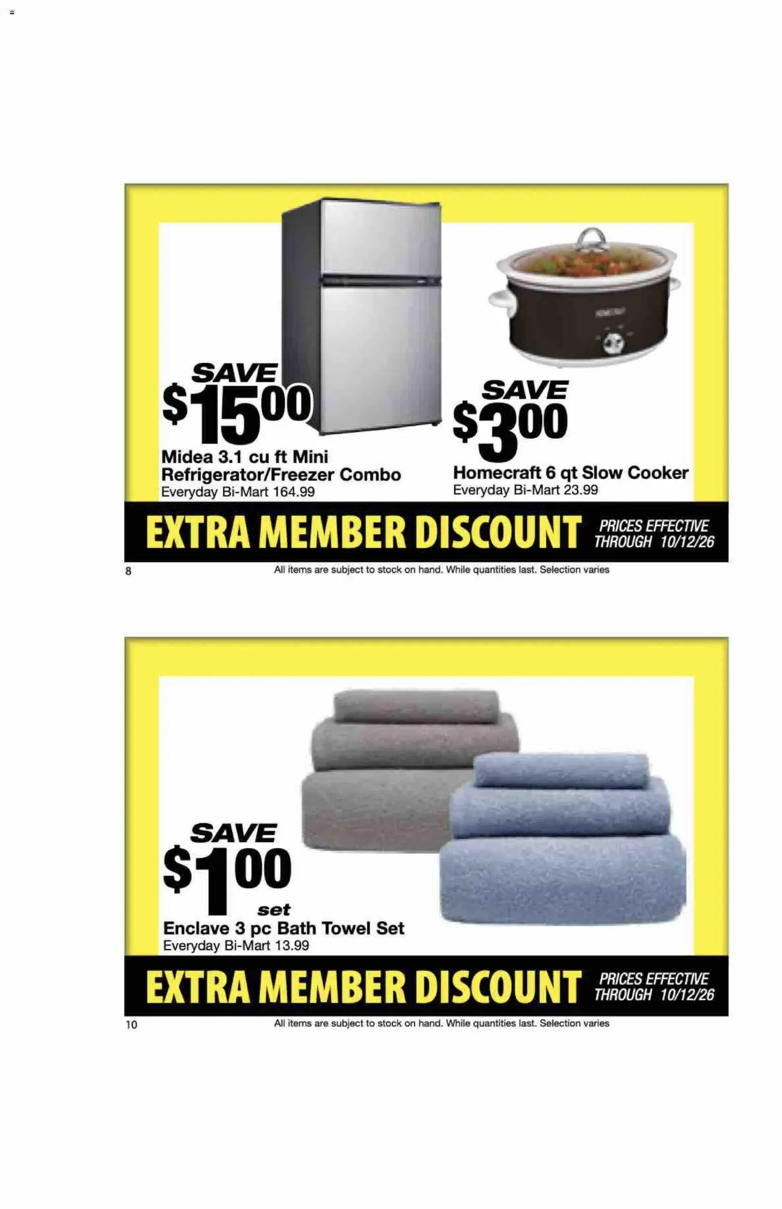 Bi-Mart Extra Member Discount Book - valid from 09/28/2026 | Page: 6 | Products: Cooker, Bath, Slow cooker, Pc