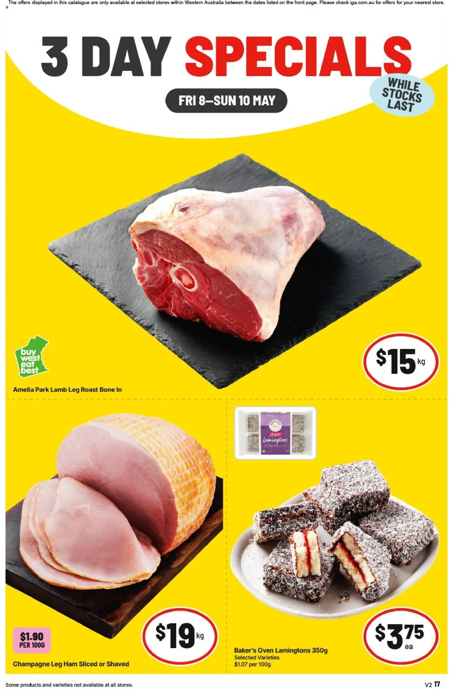 IGA catalogue - valid from 08.05.2026 | Page: 1 | Products: Ham, Lamb, Lamingtons, Oven