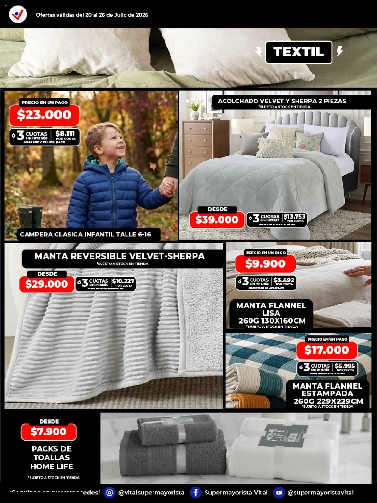 Vital - Especial de nonfood NEUQUEN │ válido desde el 20/07/2026 | Página: 4 | Productos: Campera, Toallas, Acolchado, Sobre