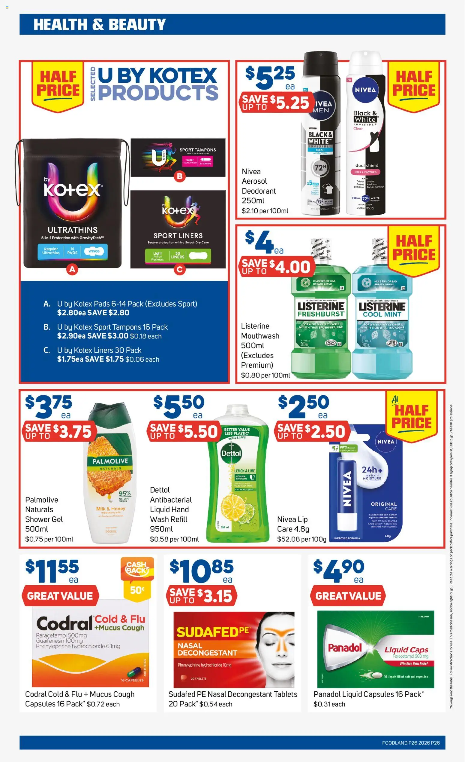 Foodland catalogue - valid from 24/06/2026 | Page: 26 | Products: Shower, Cleaner, Shower gel, Antiperspirant