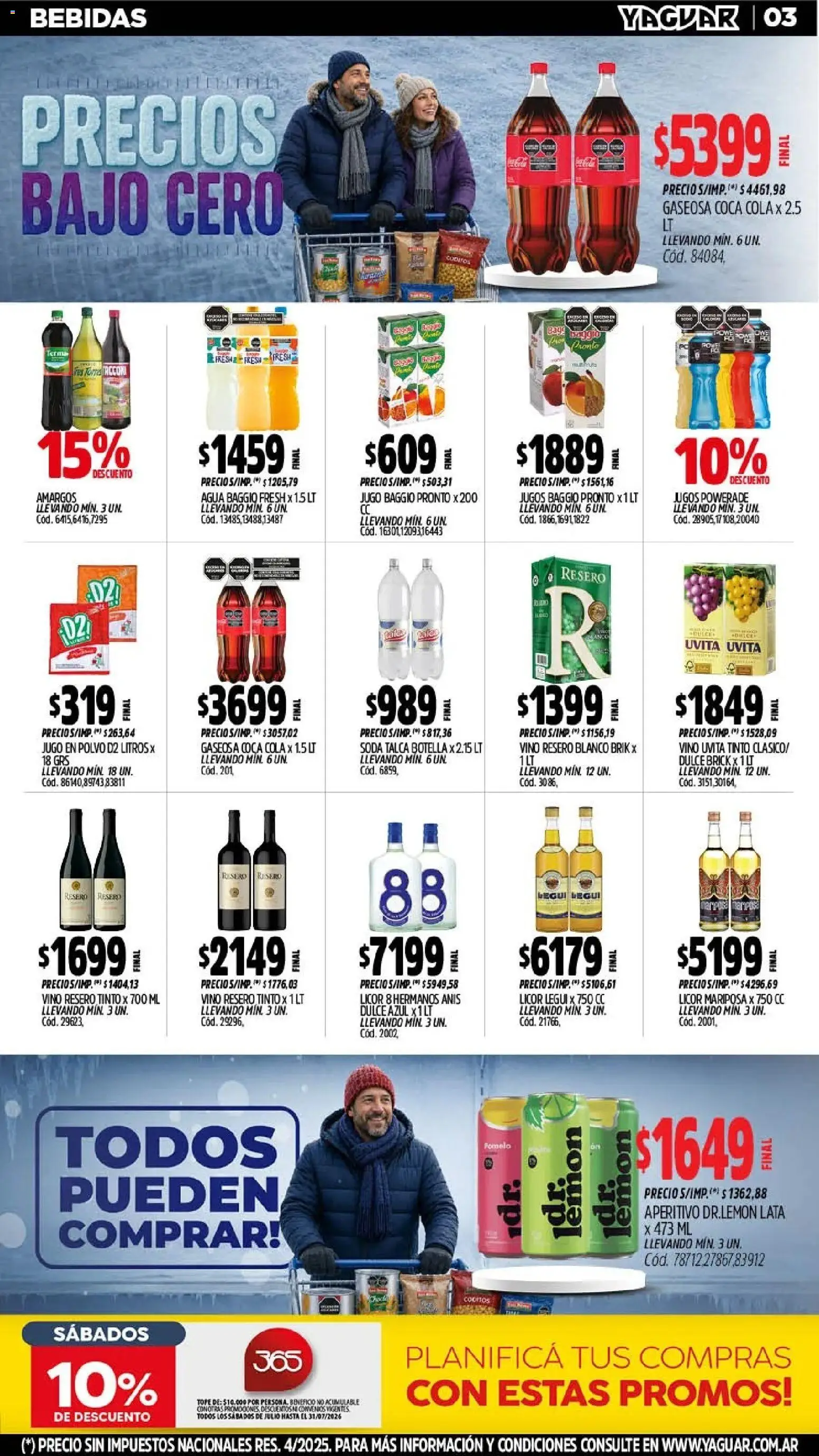 Yaguar - Oferta Semanal Mendoza │ válido desde el 20/07/2026 | Página: 3 | Productos: Botella, Gaseosa, Pomelo, Vino